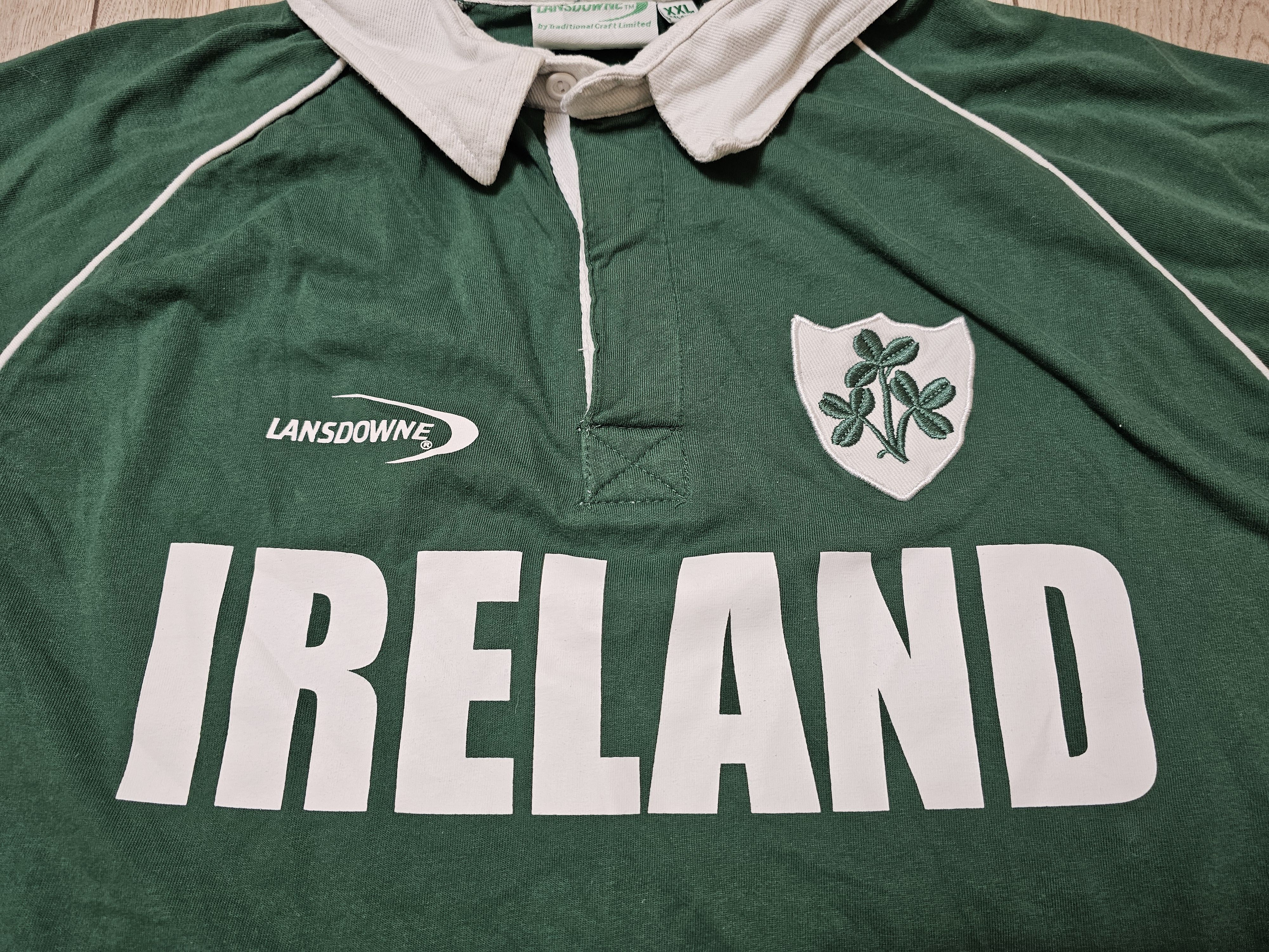 Vintage IRELAND RUGBY JERSEY VINTAGE POLO COTTON IRFU RUGBY SHIRT Size US XXL / EU 58 / 5 - 3 Thumbnail