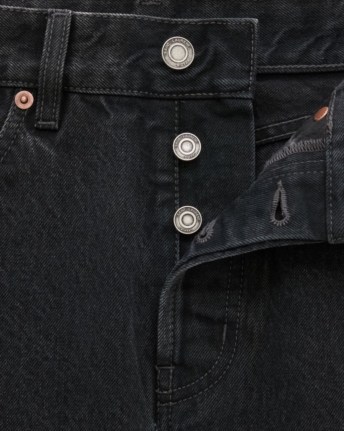 Saint Laurent Paris SAINT LAURENT Paris Straight-Leg Black Denim Jeans (Size 31) Size US 33 - 1 Thumbnail