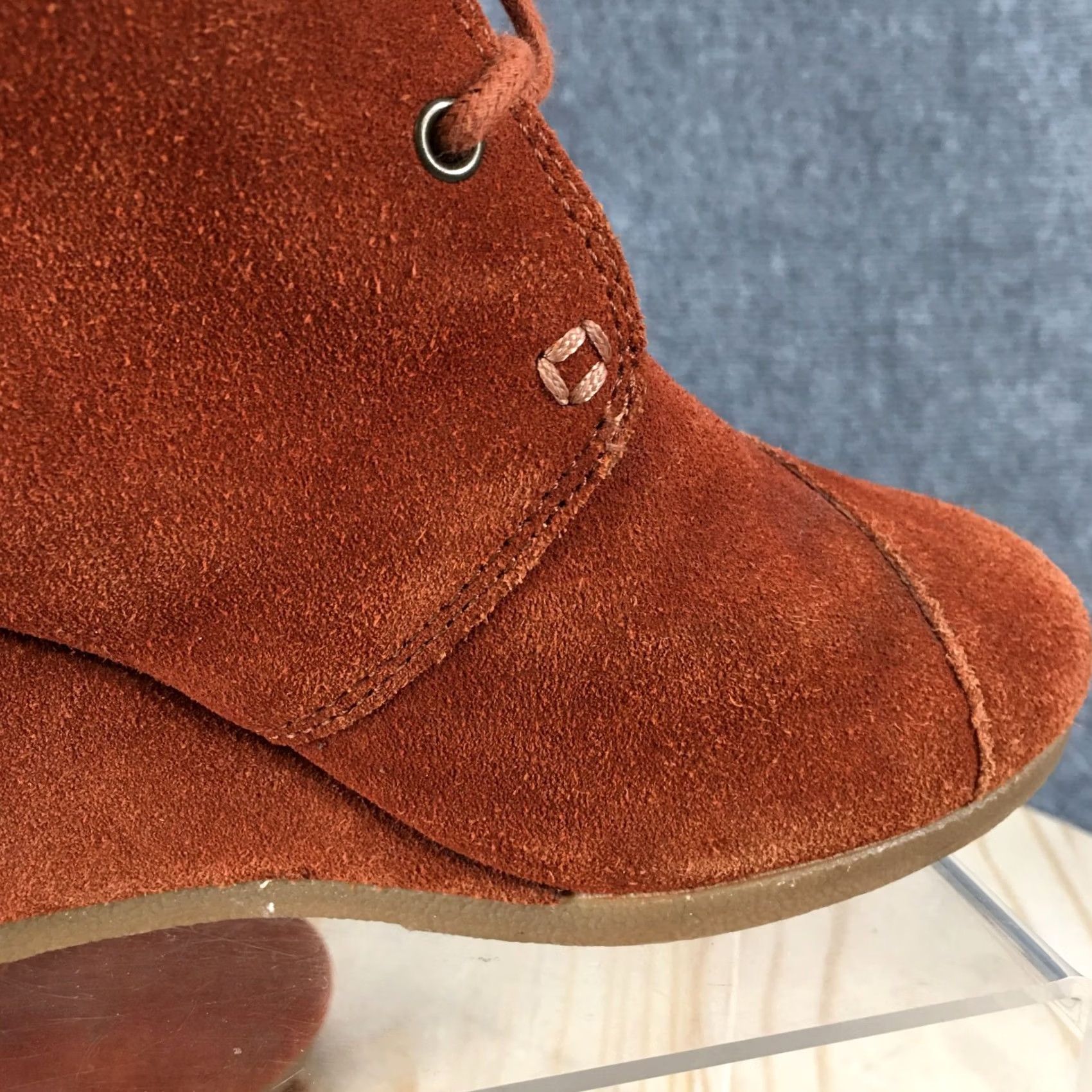 Toms TOMS Boots Desert Wedge Ankle Booties Womens 6 Rust Brown Suede Leather Casual Boots Size US 6 / IT 36 - 5 Thumbnail