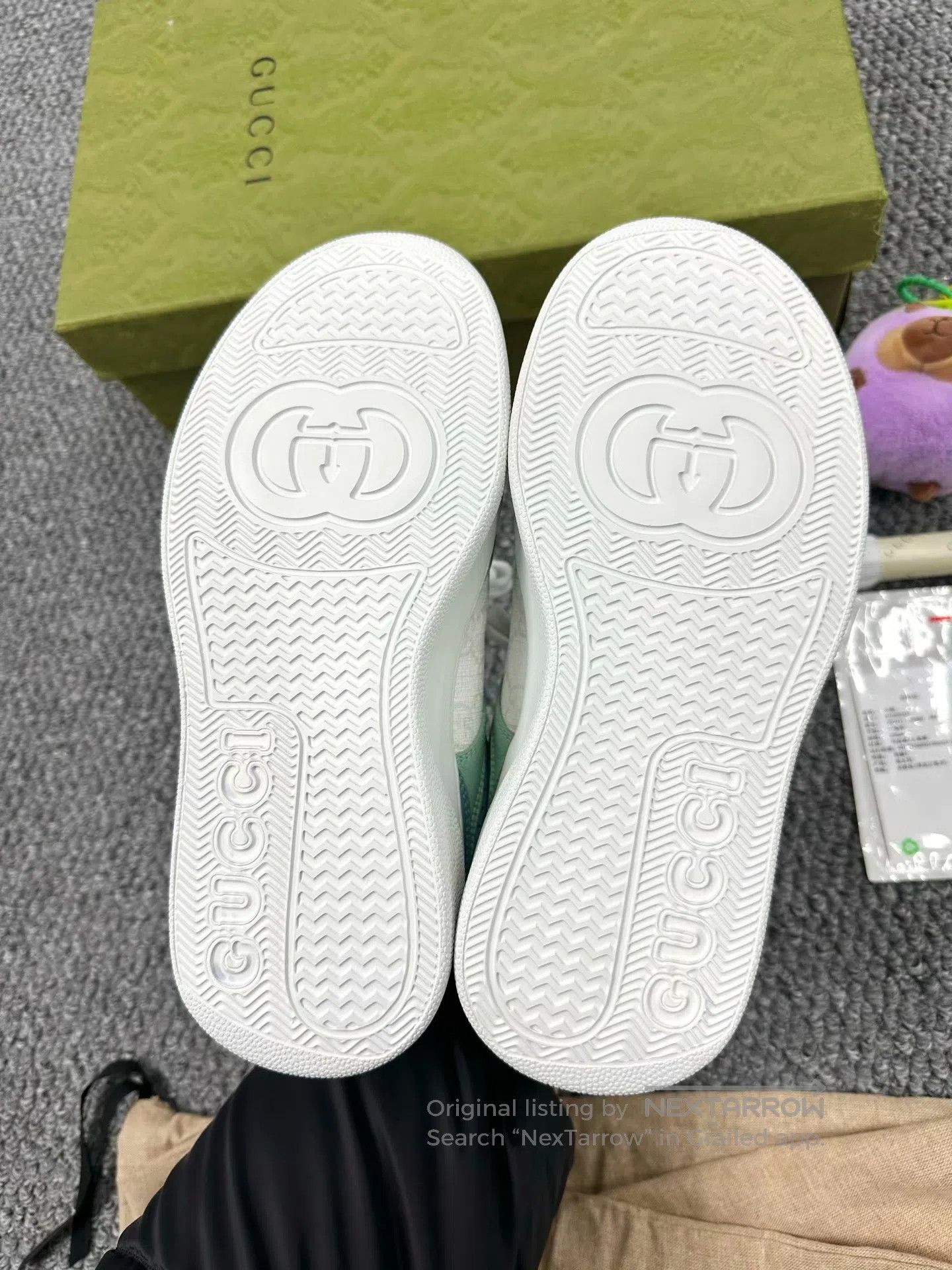 Gucci Guicci Blue and White Double G Logo Biscuit Shoes| Size US 4.5 / IT 34.5 - 5 Thumbnail