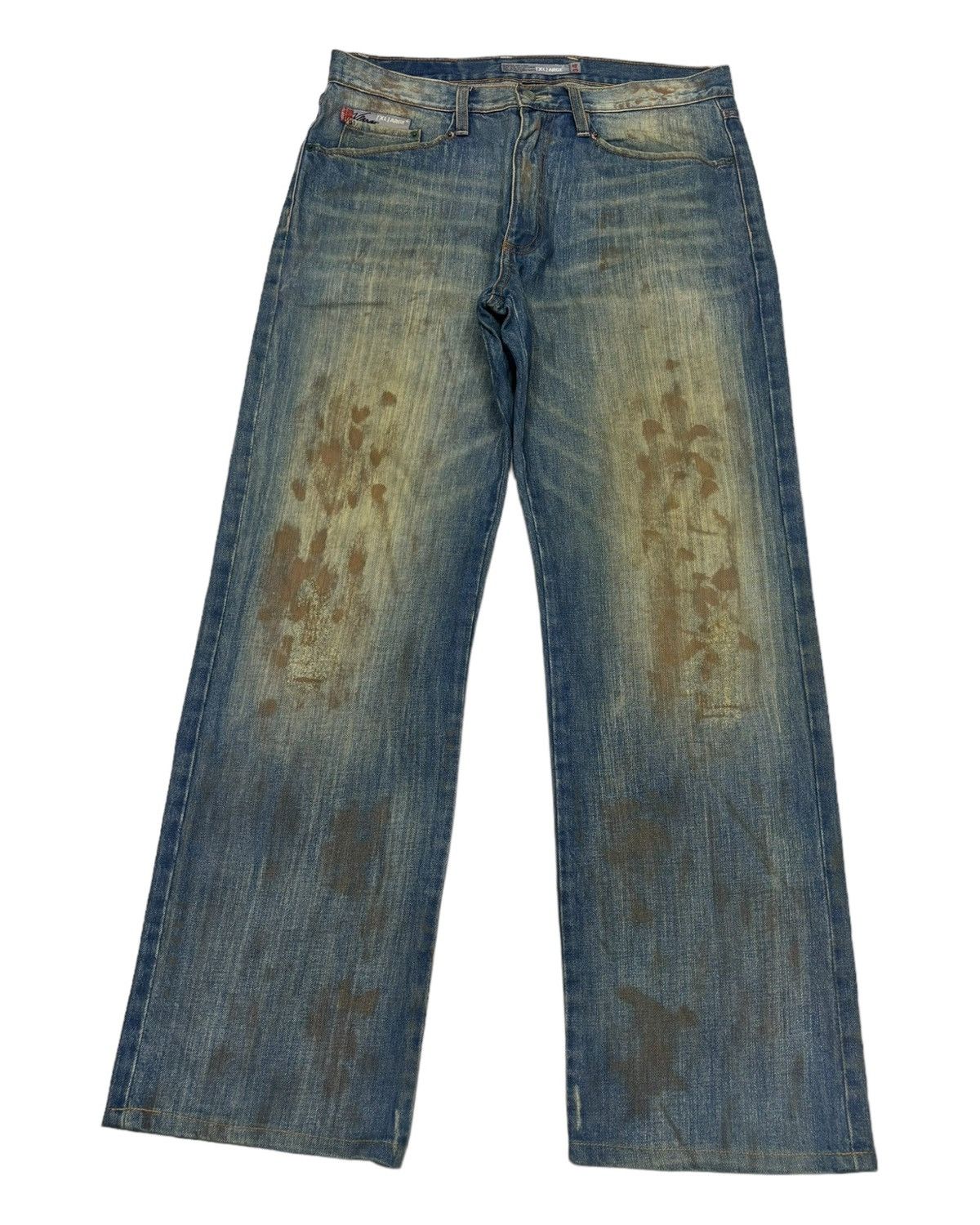 Xlarge RARE🔥X-LARGE MUD WASH ART BAGGY JEANS Size US 34 / EU 50 - 1 Thumbnail