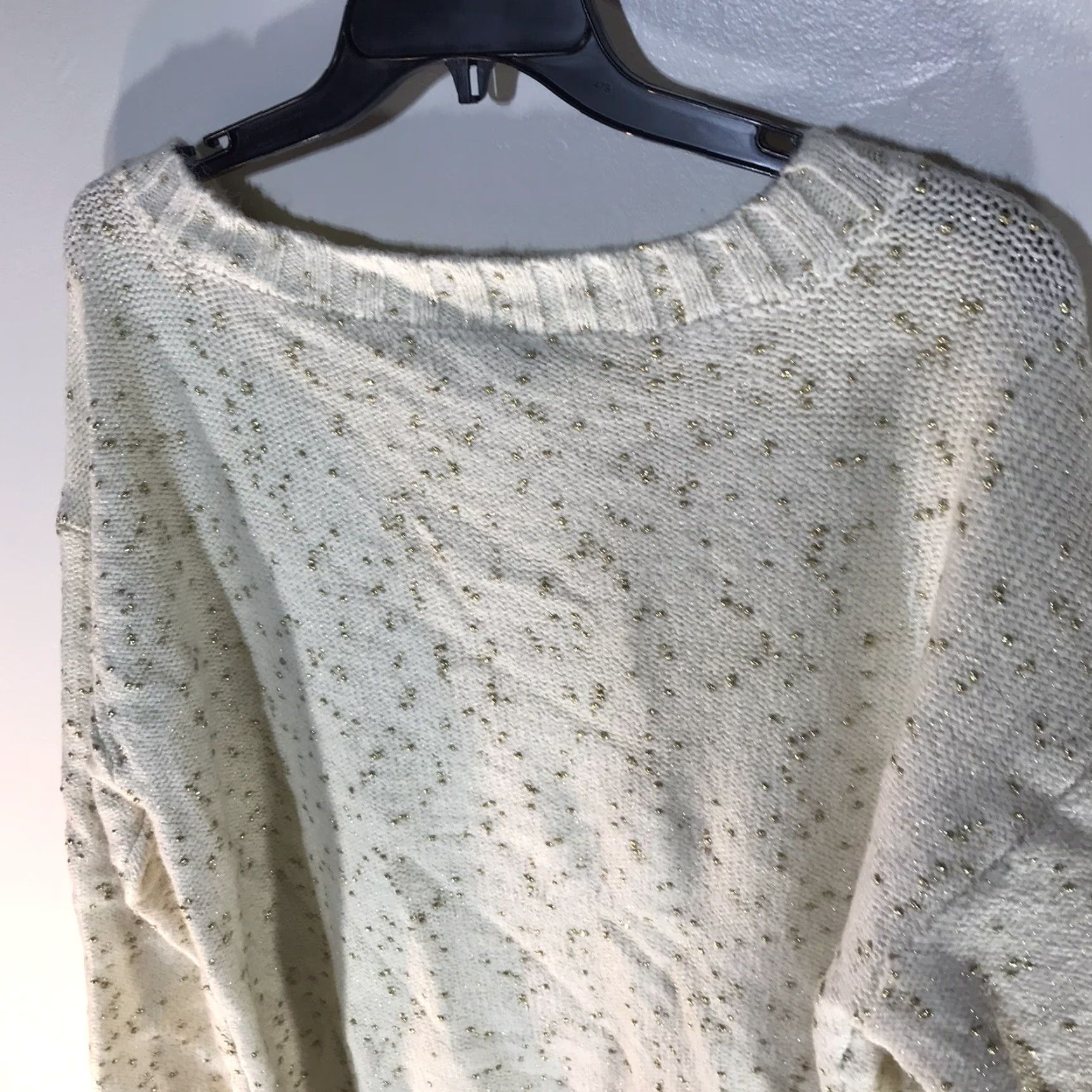 Vintage G By Giuliana Cream Glittery Gold Dots Tight Knit Sweater Womens Size 3X Size XXL / US 16-18 / IT 52-54 - 6 Thumbnail