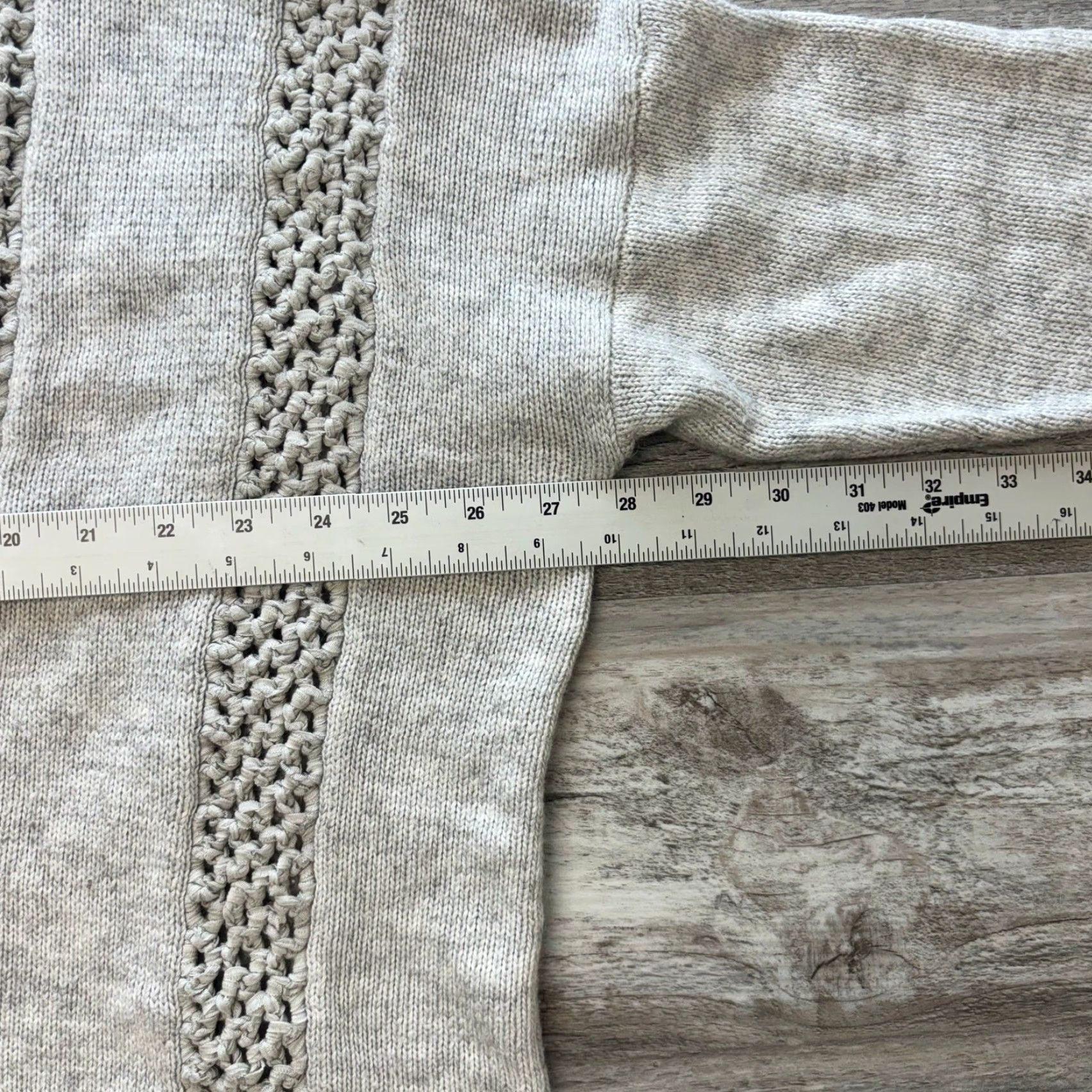 Vintage VINTAGE Sundance Cardigan Open Front Knit Ribbon Vertical Crochet Light Gray Womens L Size L / US 10 / IT 46 - 5 Thumbnail