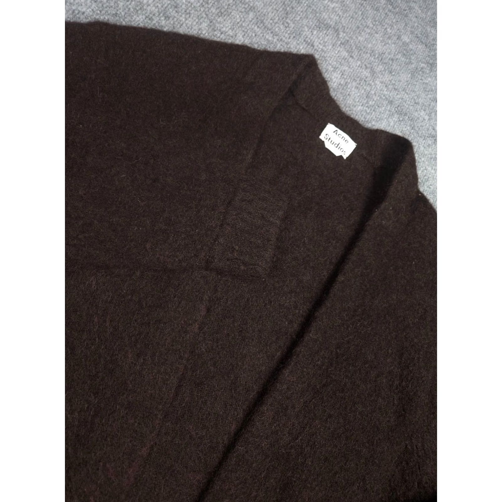 Acne Studios Acne Studios Raya SH Mohair Cardigan Women's Medium Brown Mohair Fuzzy Open Cardigan Women M Brown Open Sweater Size M / US 6-8 / IT 42-44 - 3 Thumbnail