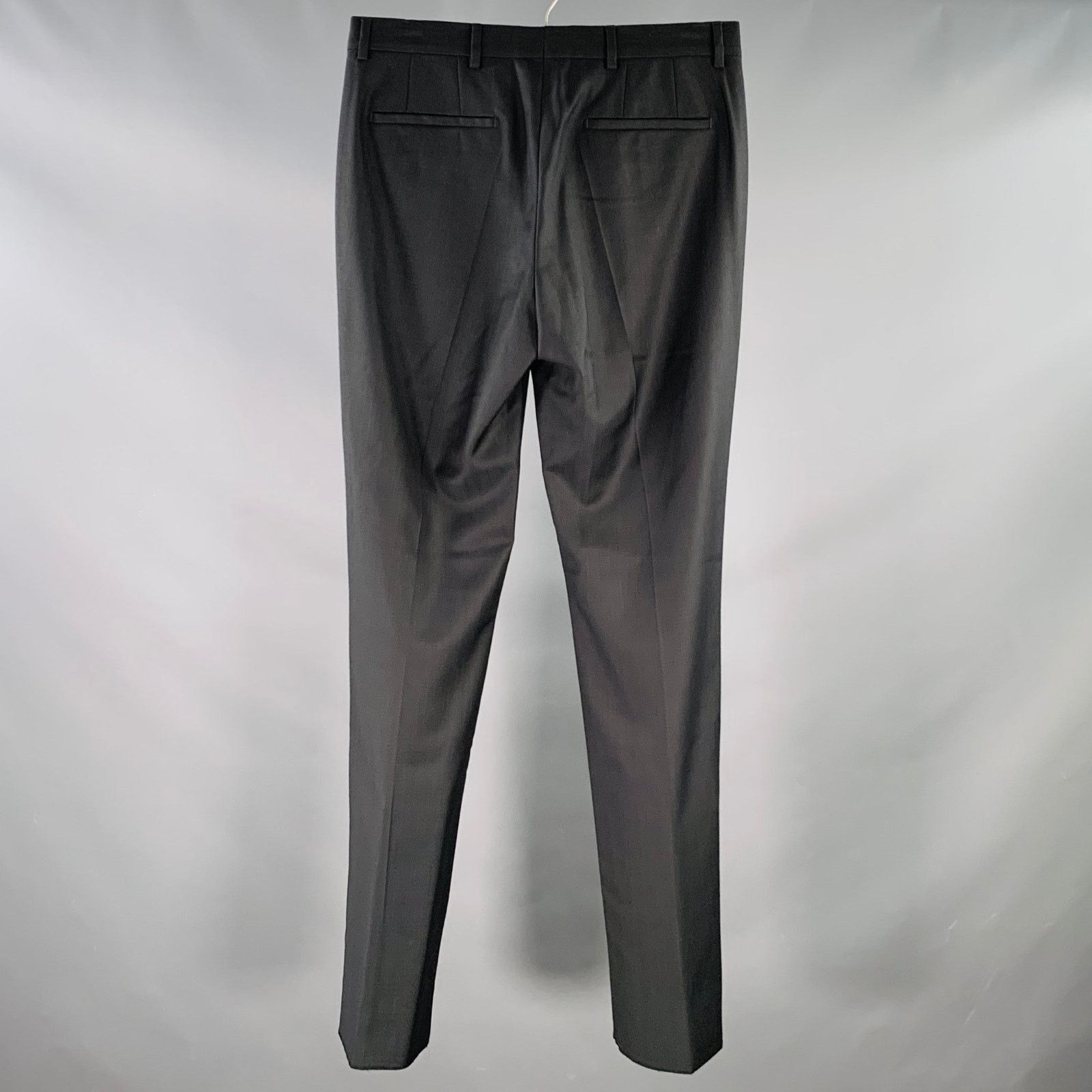 Givenchy Size 30 Charcoal Grey Wool Tapered Zip Fly Dress Pants Size US 30 / EU 46 - 2 Thumbnail