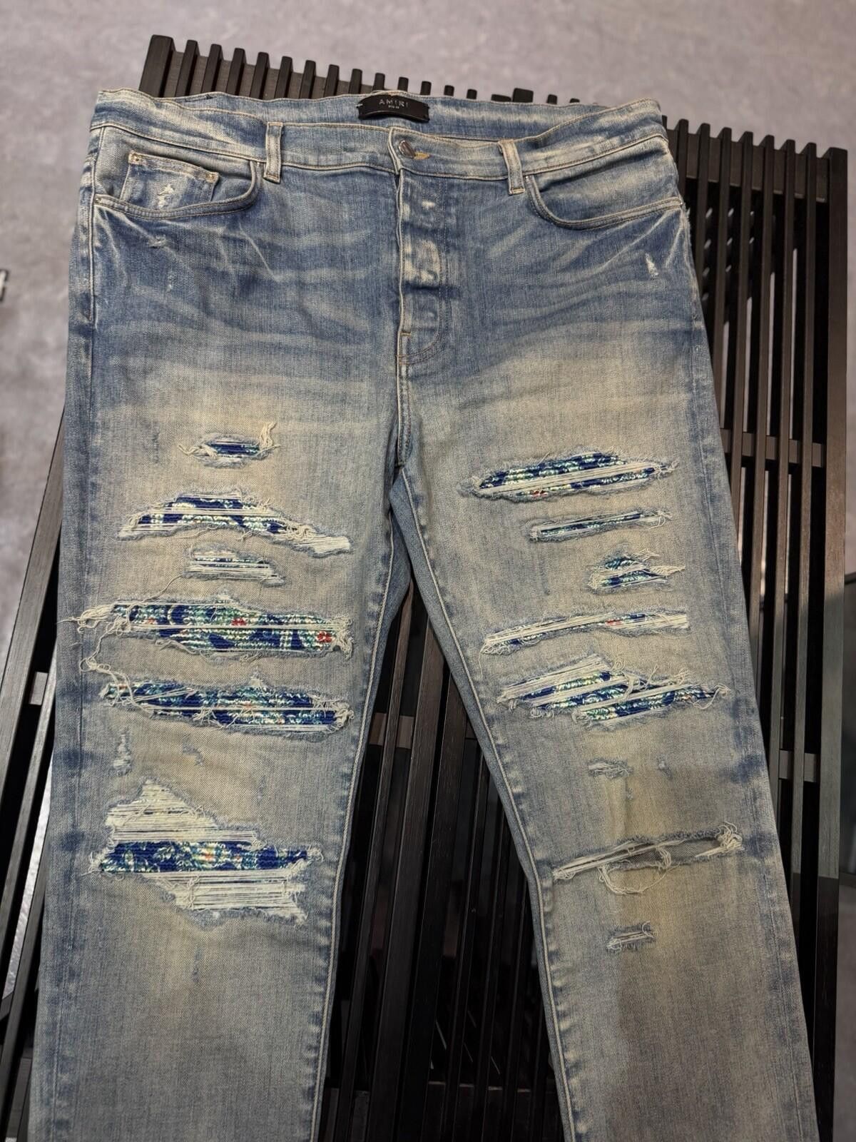 Amiri Size 38 - Amiri Blue MX1 Blue Patch Jeans 100% Authentic Size US 38 / EU 54 - 6 Thumbnail