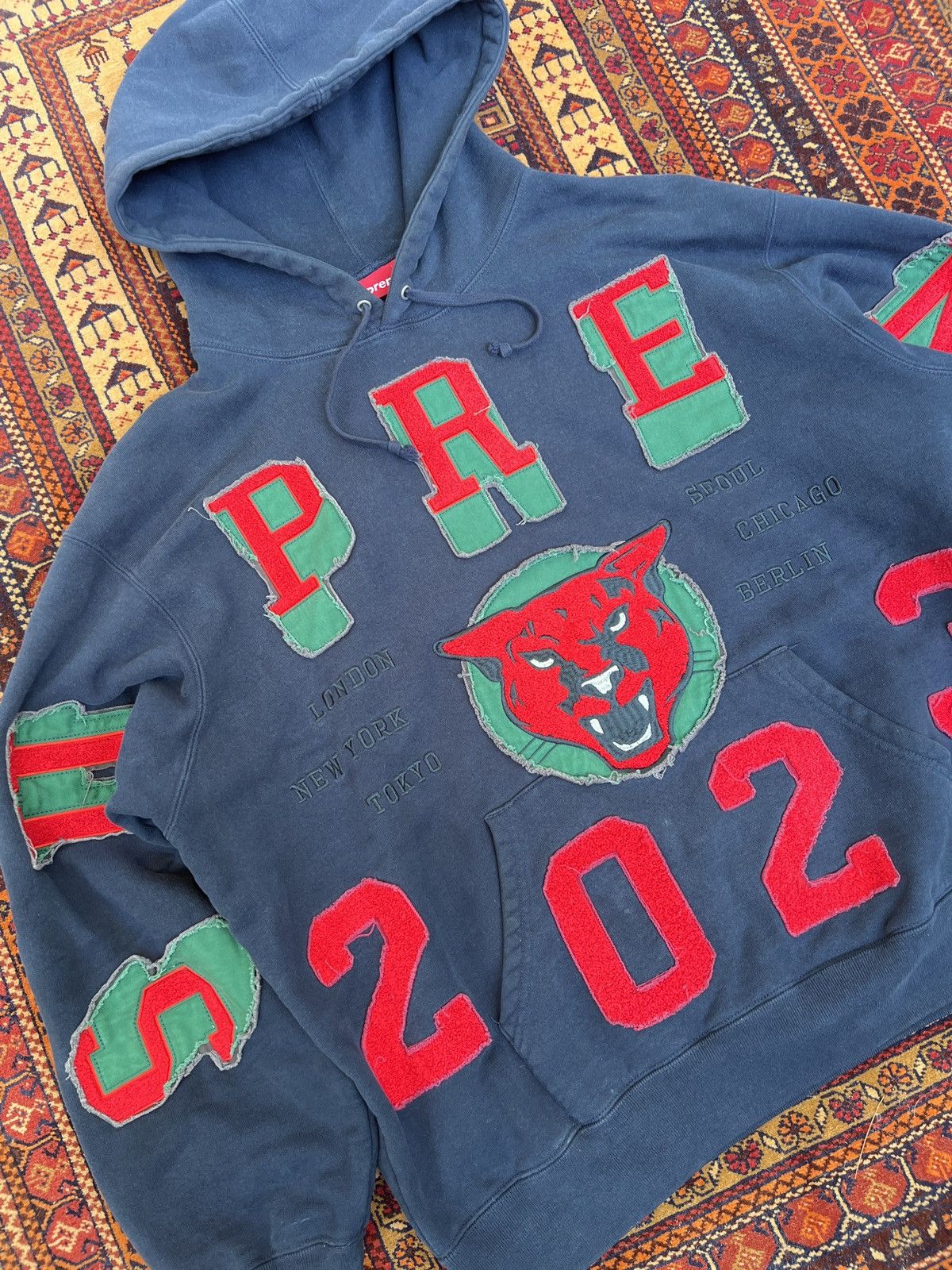 Supreme Supreme Washed Panther Hoodie FW 23 Size US M / EU 48-50 / 2 - 7 Thumbnail