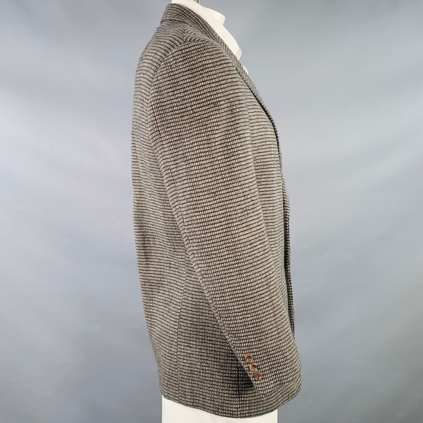 Other Grey Beige Checkered Wool Single Breasted Sport Coat Size 42R - 3 Thumbnail