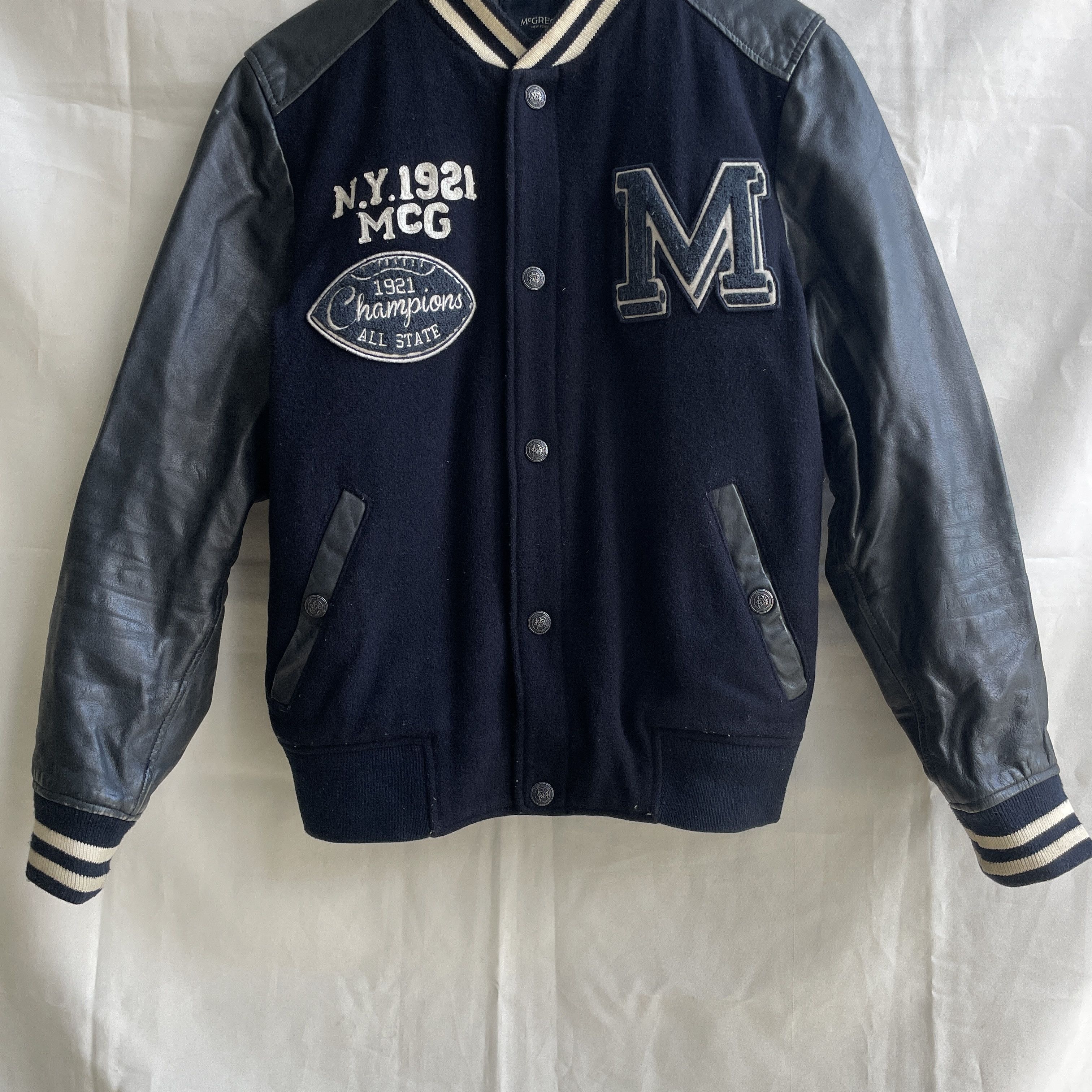McGregor McGregor Trainer Beamen Wool Leather Varsity Bomber Jacket Size US M / EU 48-50 / 2 - 4 Thumbnail