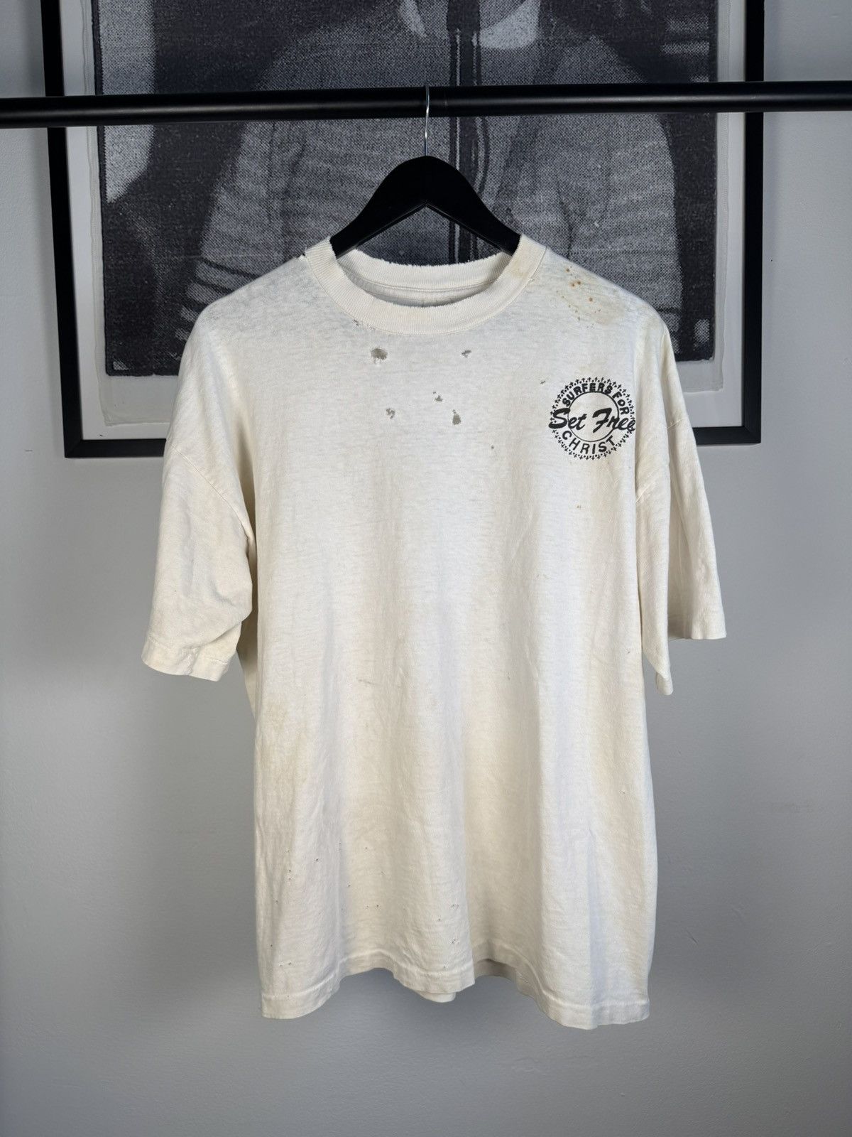 Vintage INSANE 80s THRASHED MALIBU NARCOTICS ANONYMOUS SURFERS SHIRT Size US XL / EU 56 / 4 - 2 Thumbnail