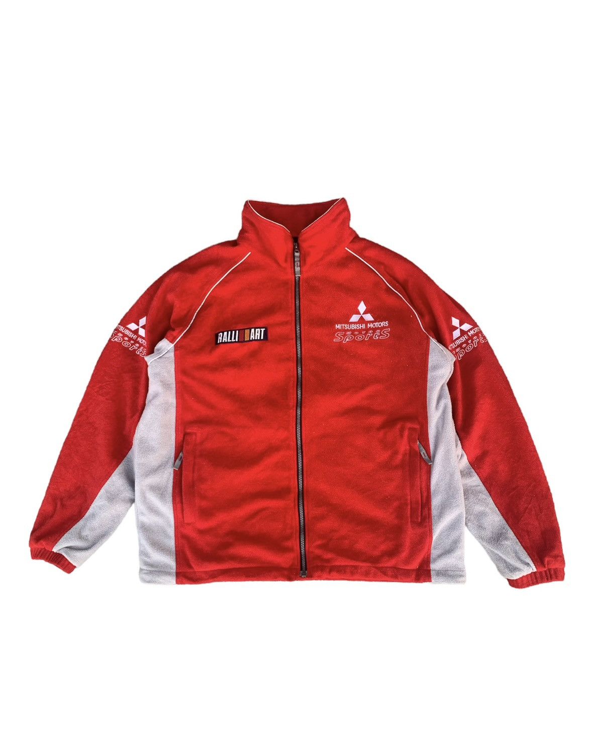 Image of Moto x Vintage Rallii Art Mitsubishi Fleece Full Zipper in Red, Men's (Size 2XL)