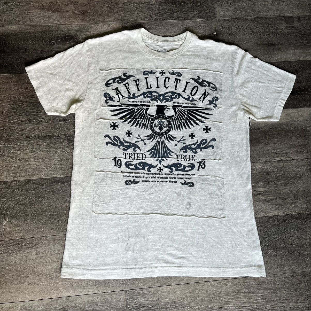Affliction × Vintage Vintage Y2K Affliction Tried and True Eagle Graphic T Shirt Size US XL / EU 56 / 4 - 1 Thumbnail