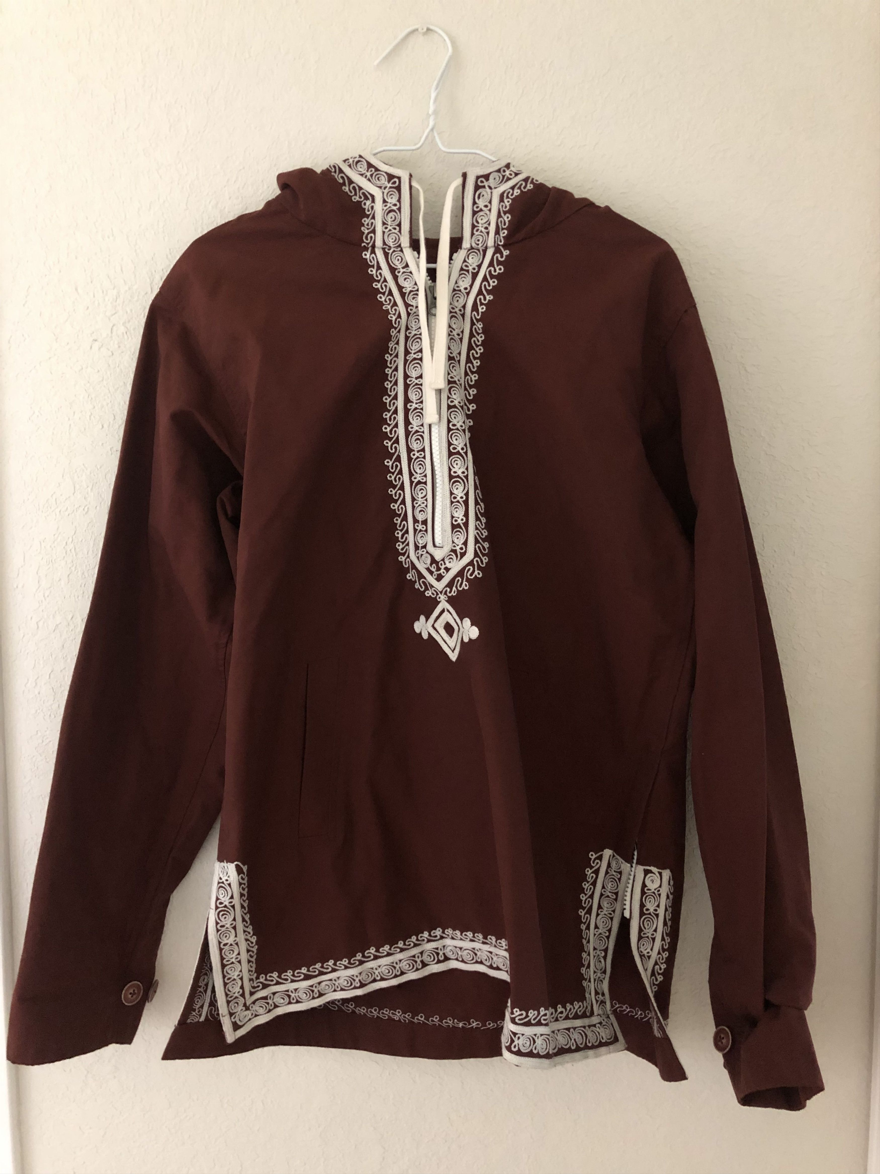18 East Maroon Hand-Embroidered Anorak Size US S / EU 44-46 / 1 - 1 Thumbnail