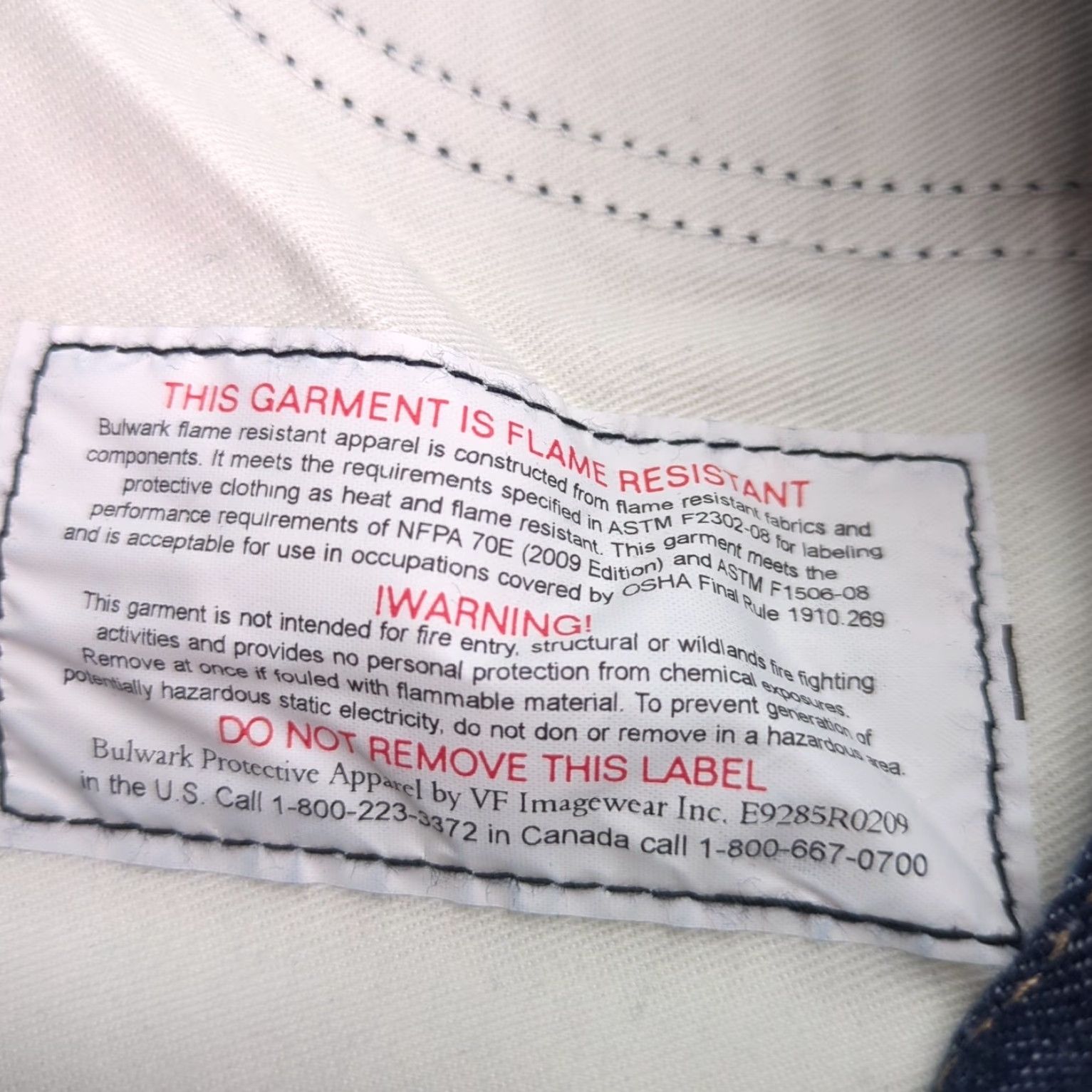 Denime Bulwark FR Straight Leg Jeans Men 32x37 Denim Pants Workwear Blue 5-Pocket Distressed? Size US 32 / EU 48 - 5 Thumbnail