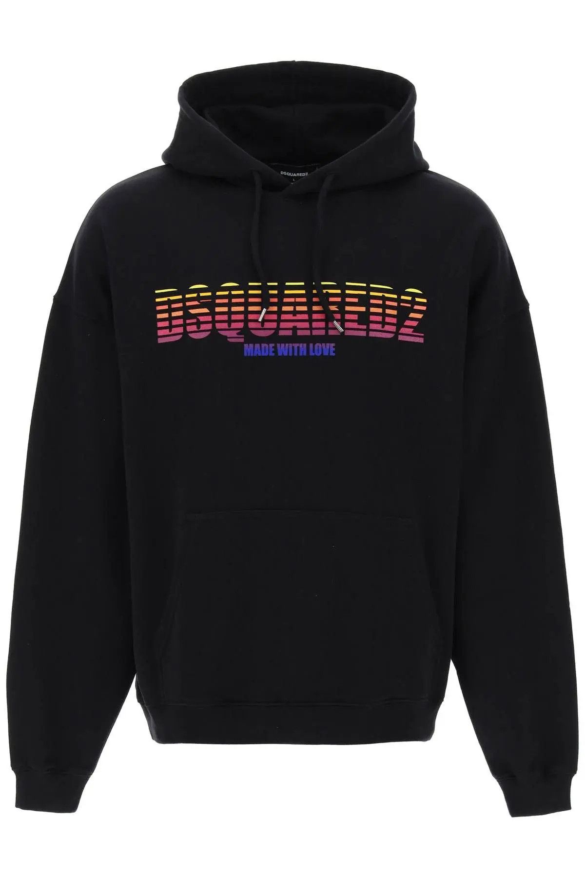 image of Dsquared2 O1S22I1N0224 Loose Fit Hoodie In Black, Men's (Size XL)