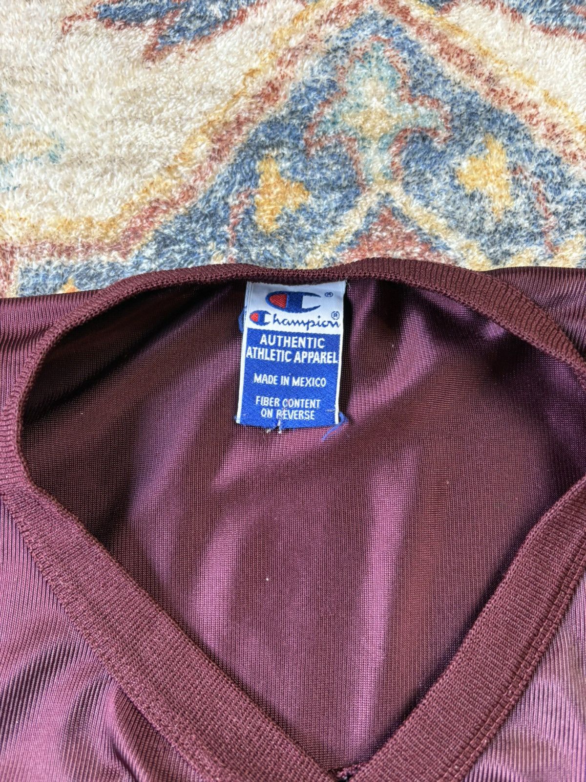Champion Vintage 90s Champion Burgundy Blank Football Jersey Large Size US L / EU 52-54 / 3 - 3 Thumbnail