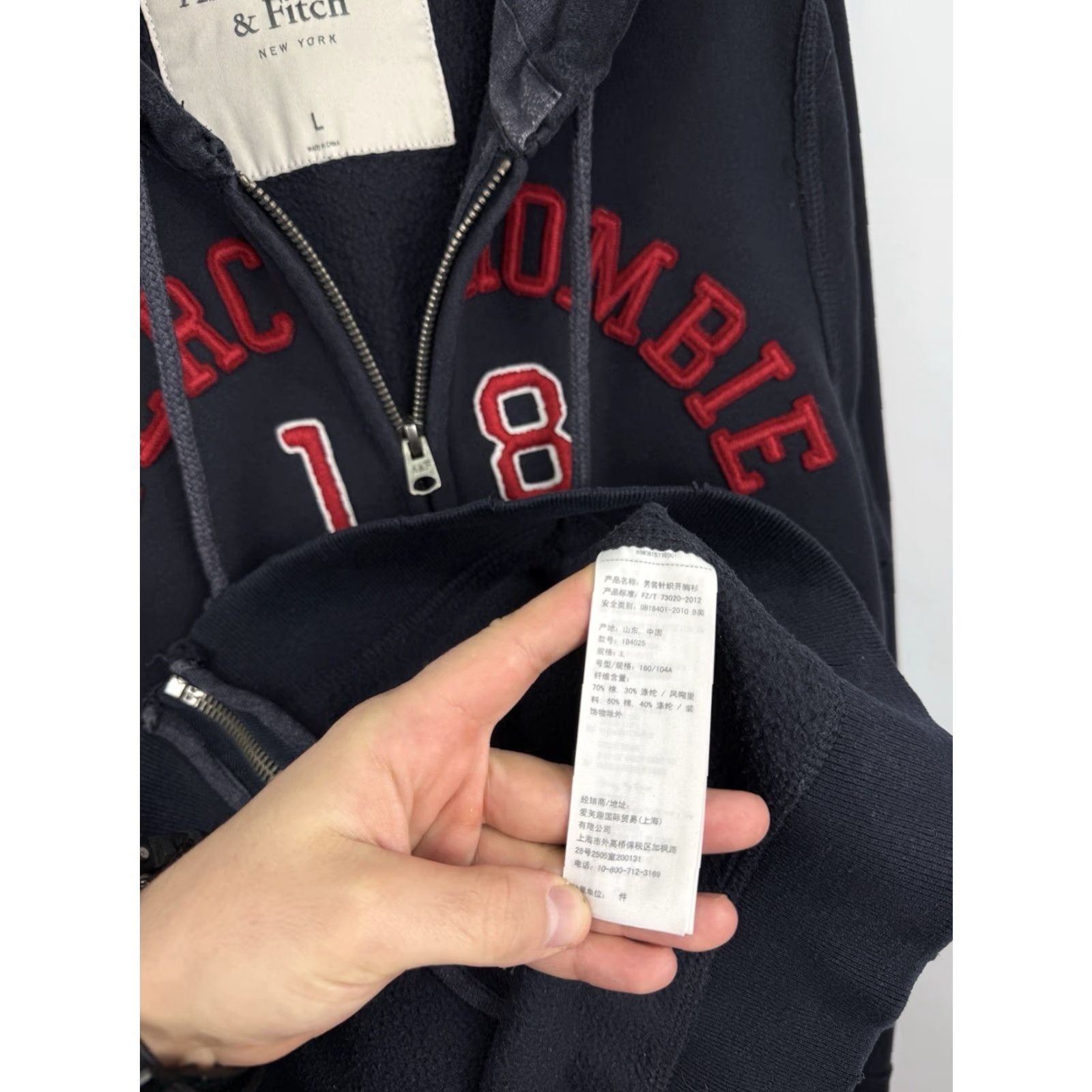 Abercrombie & Fitch VINTAGE Abercrombie & Fitch Distressed Hoodie Opium Style Rare Dark Blue L Mens Hoodie Size US L / EU 52-54 / 3 - 6 Thumbnail