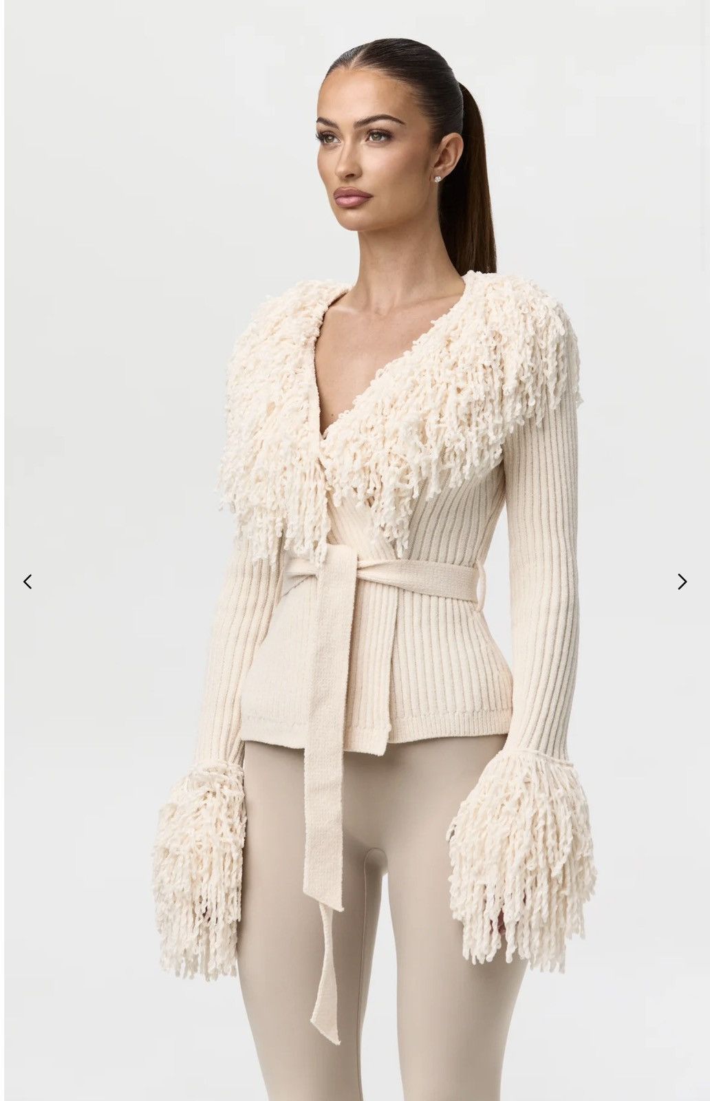 Other Naked Wardrobe Fringe V-neck Cardigan Size M / US 6-8 / IT 42-44 - 1 Thumbnail