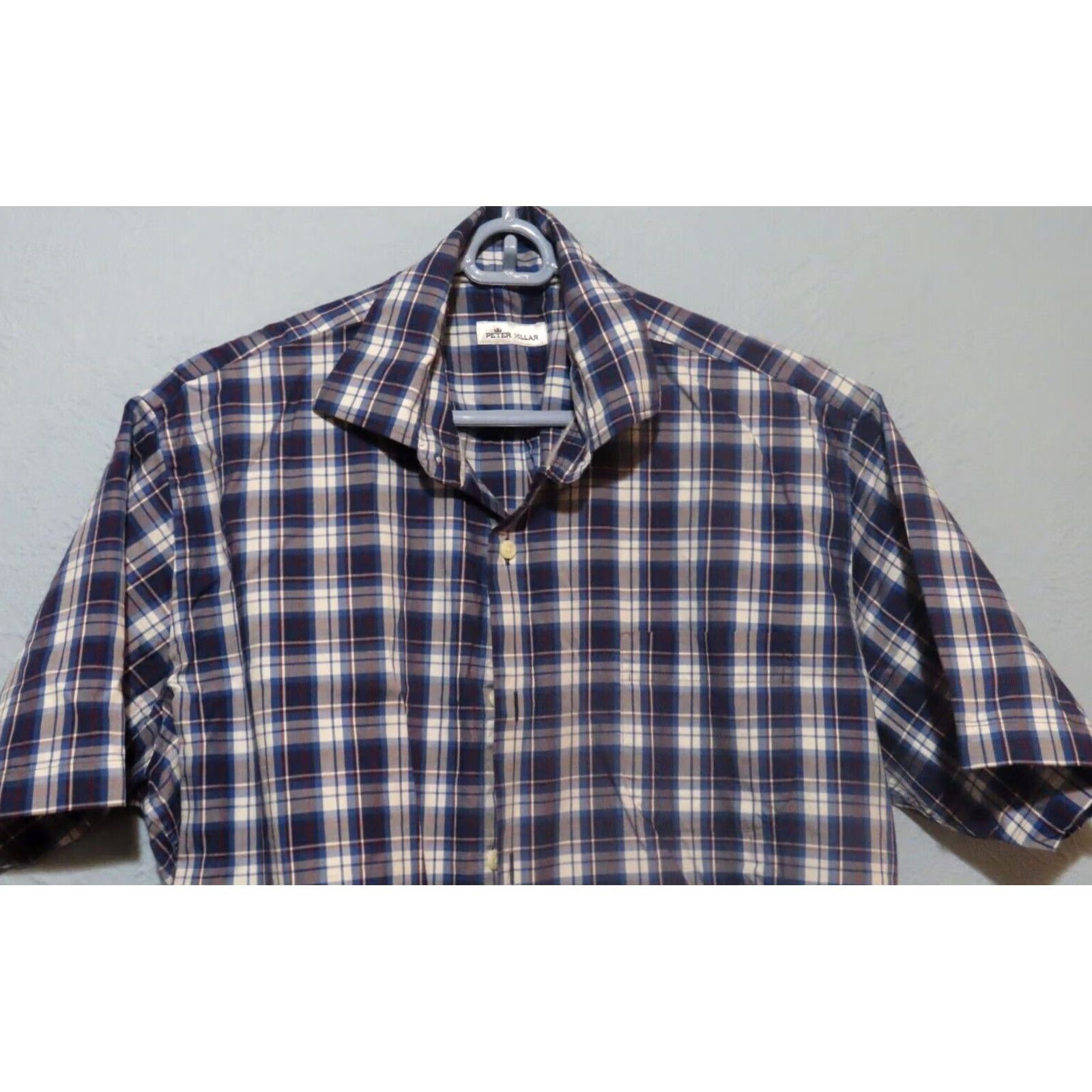Peter Millar Peter Millar Shirt Button-Up Short Sleeve Plaid Cotton Multicolor Blue L Men Pocketed Casual Travel Regular Shirt Size US L / EU 52-54 / 3 - 3 Thumbnail