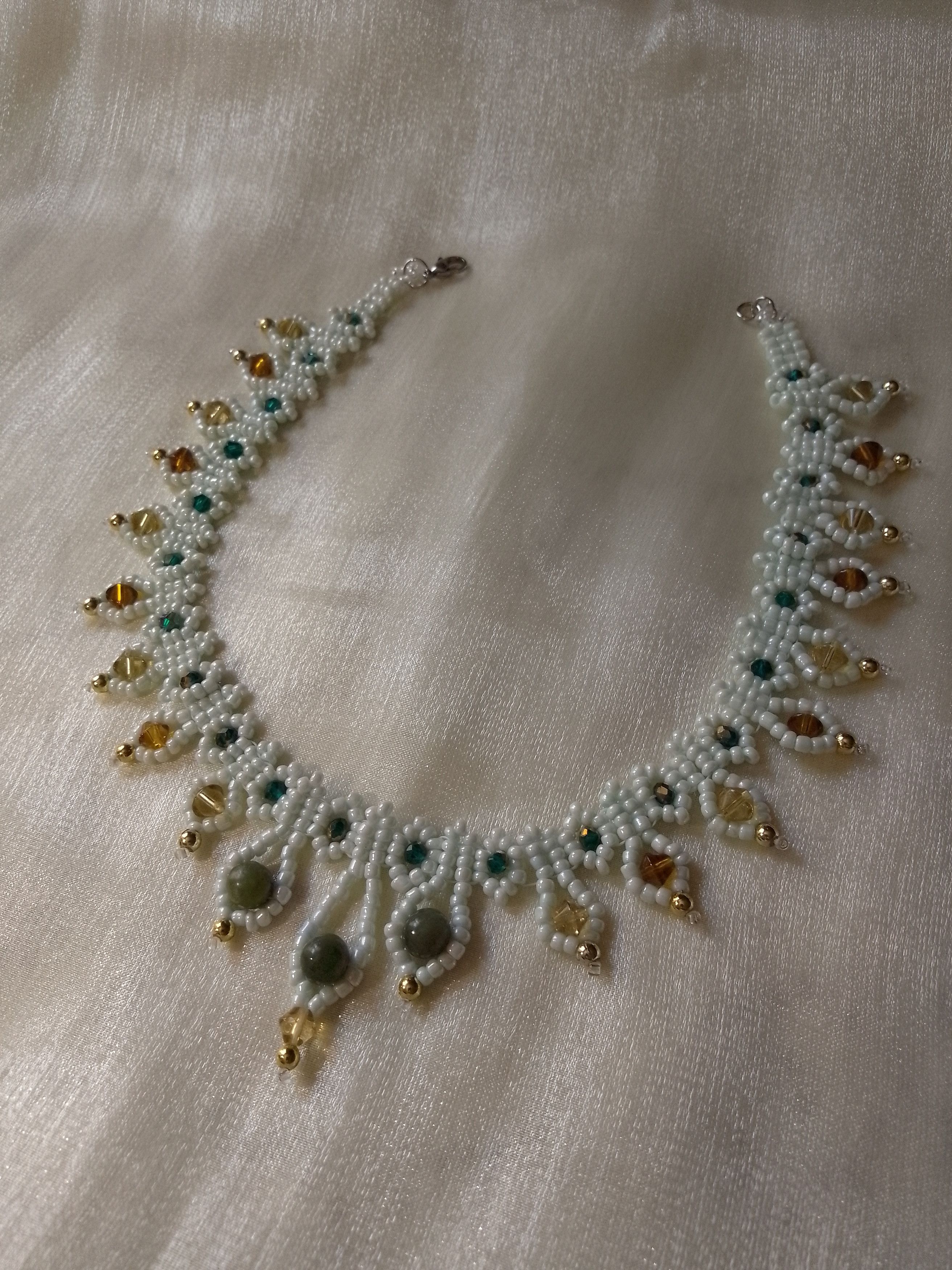 Handmade Glamour necklace choker naturale Green jade gemstones Size ONE SIZE - 2 Thumbnail