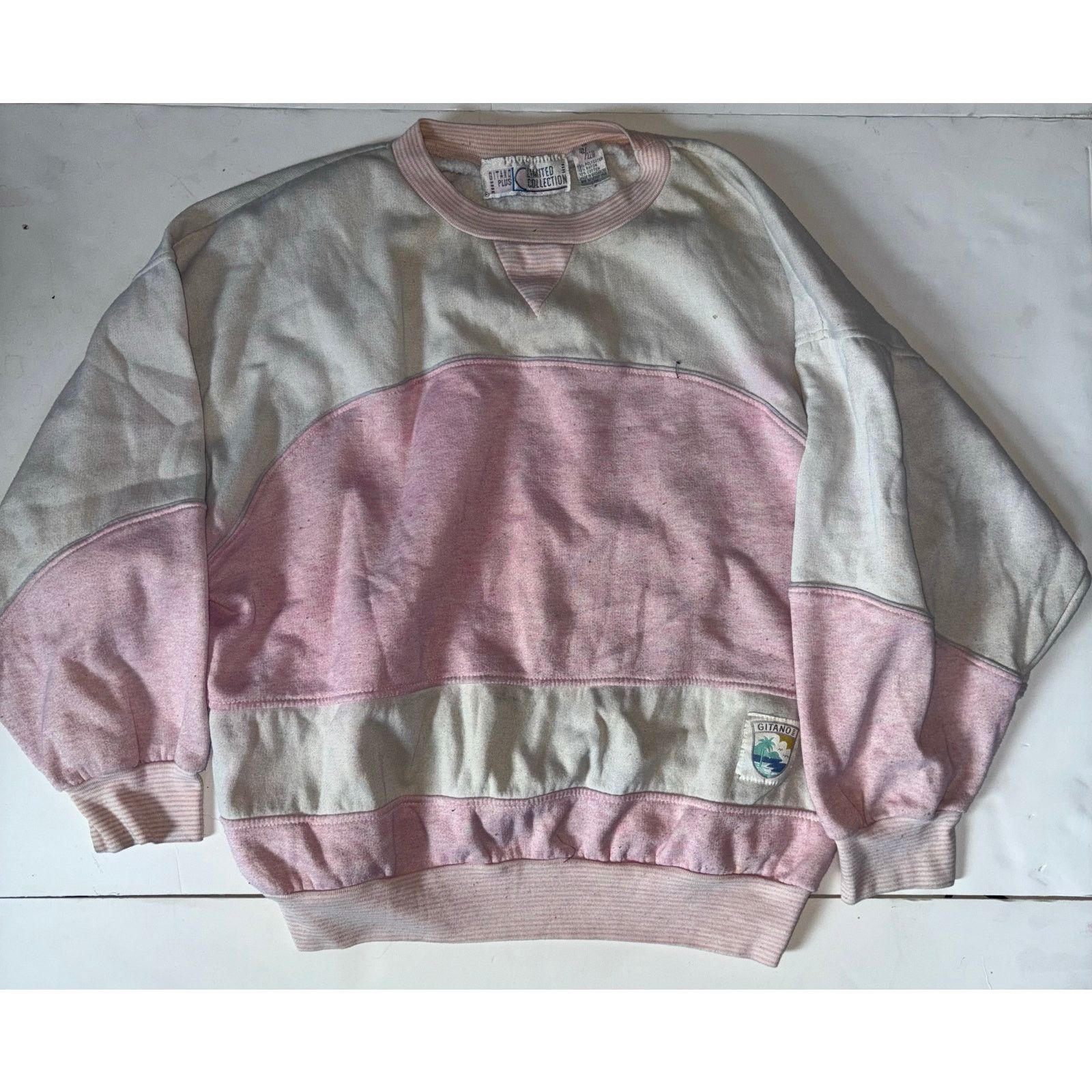 Vintage Gitano plus vintage sweater 42 22W pink crewneck Size L / US 10 / IT 46 - 1 Thumbnail