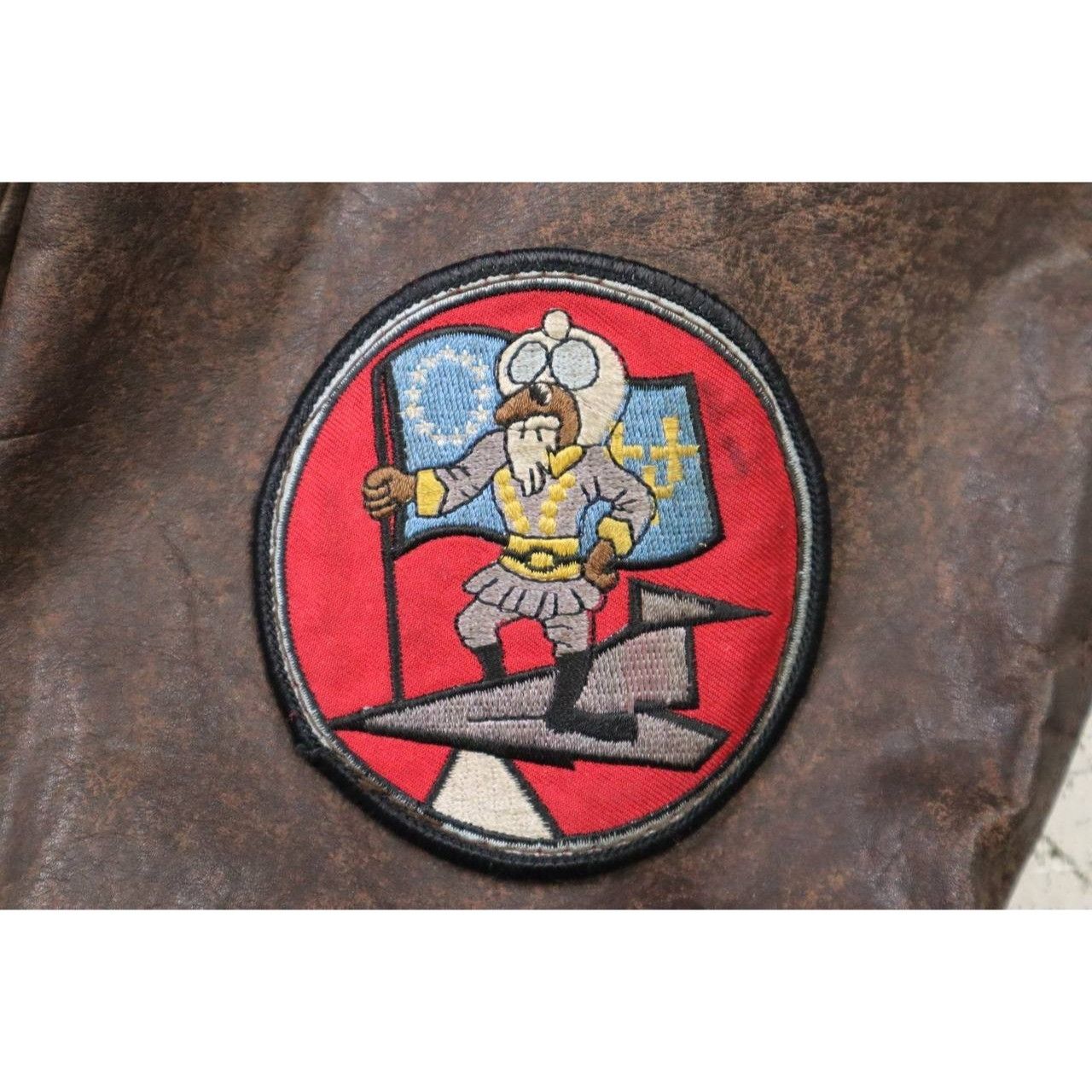 Vintage Vtg 70s Raffaelo Brown Leather Flight Bomber Jacket Sz 46 Size US L / EU 52-54 / 3 - 9 Thumbnail
