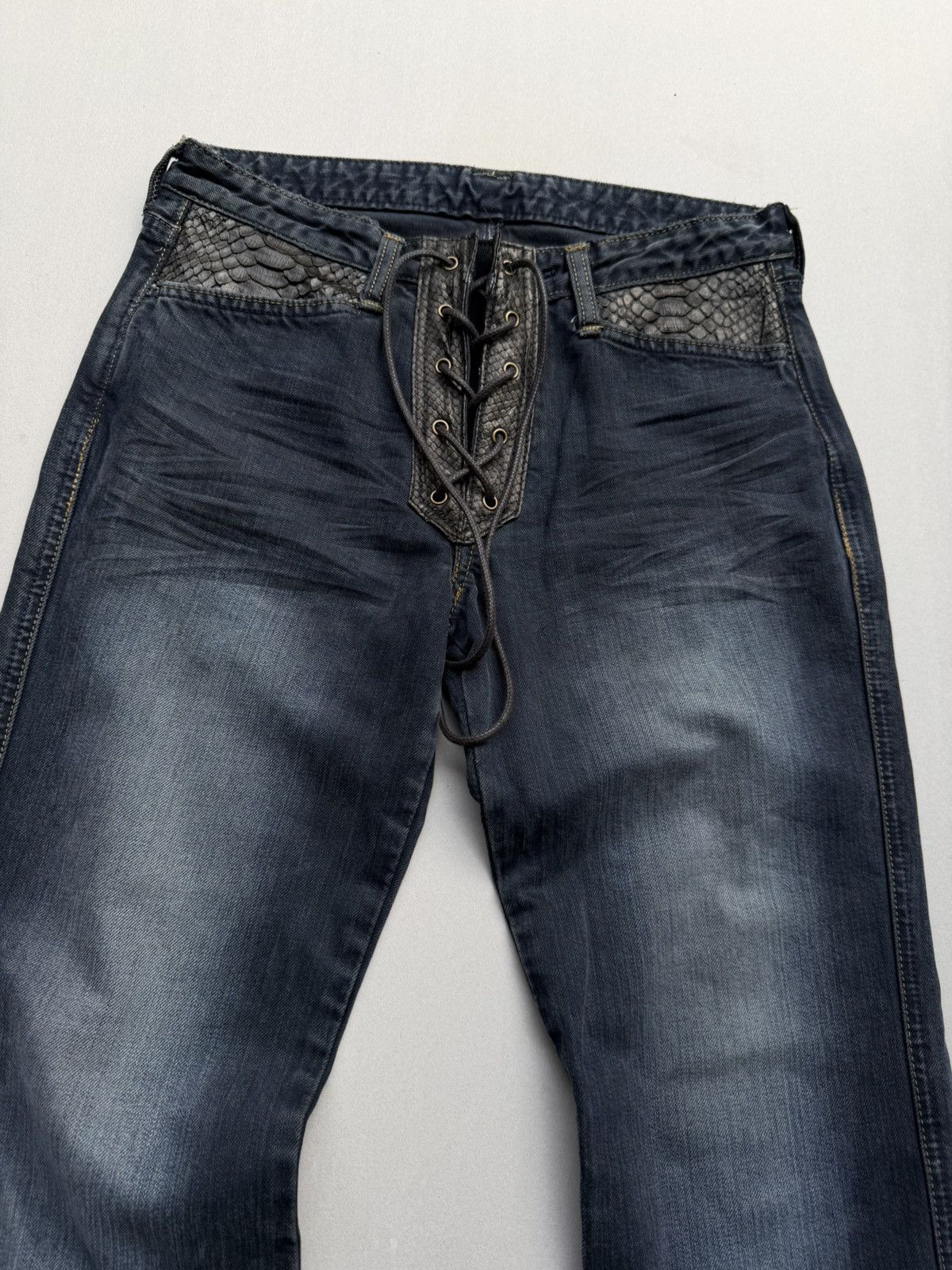 Japanese Brand Vertgarments lace-up flare jeans Size US 28 / EU 44 - 3 Thumbnail