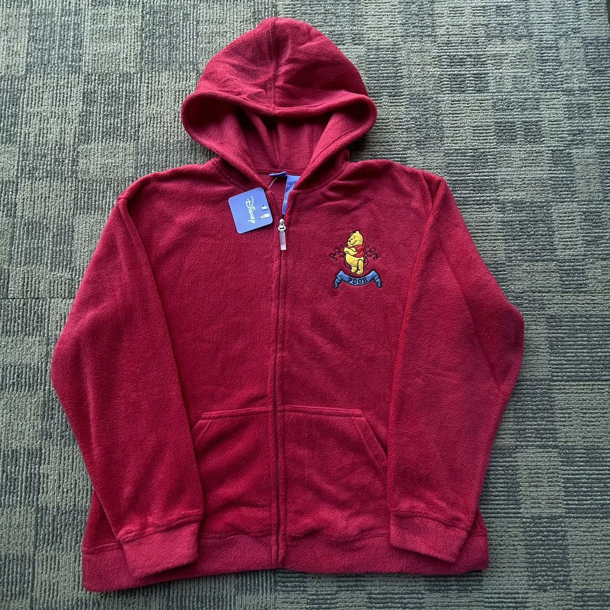 Disney Vtg Y2K Winnie The Pooh Disney Red Full-Zip Fleece Jacket Size US L / EU 52-54 / 3 - 1 Thumbnail