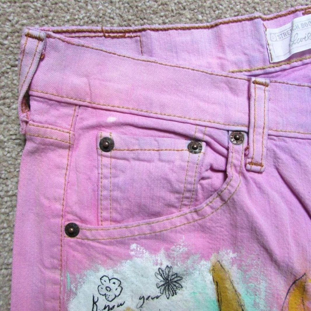 Vintage WOMENS UP-CYCLED REGULAR FIT BOOTCUT LEG STRETCH JEANS W28 / L34 Size 32" / US 10 / IT 46 - 3 Thumbnail