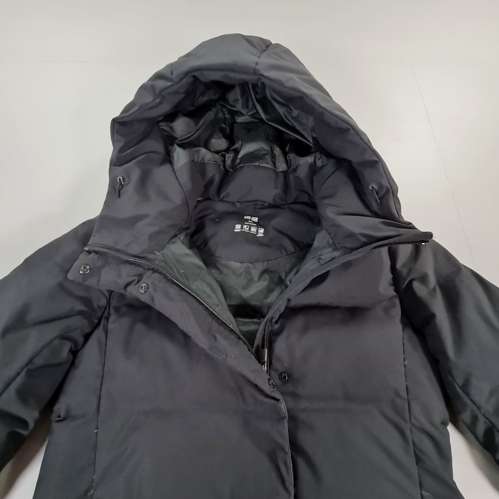 Uniqlo Uniqlo Womens Lightweight Down Fill Hooded Jacket Black XXS Water Repellent Size XXS / US 00 / IT 34 - 2 Thumbnail