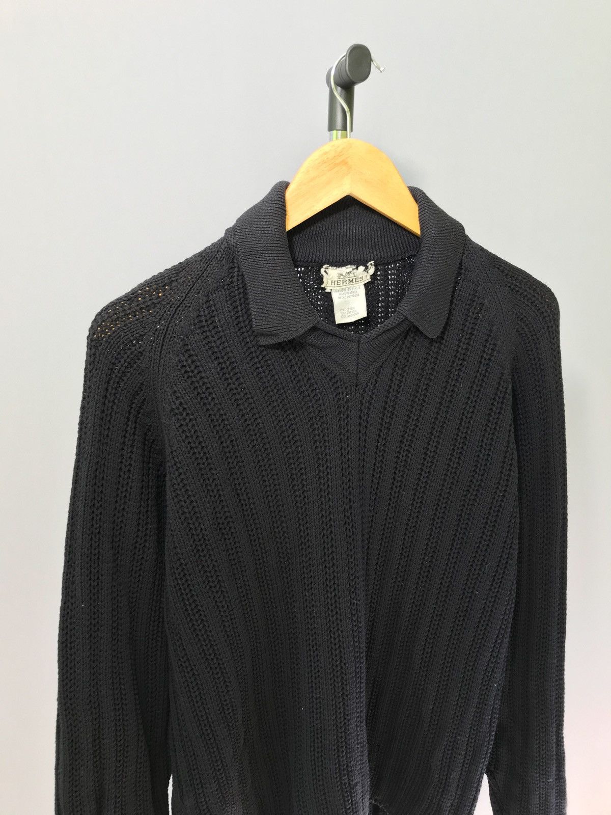 Hermes Vintage Hermes sweater mens knit navy blue cotton y2k casual Size US L / EU 52-54 / 3 - 4 Thumbnail