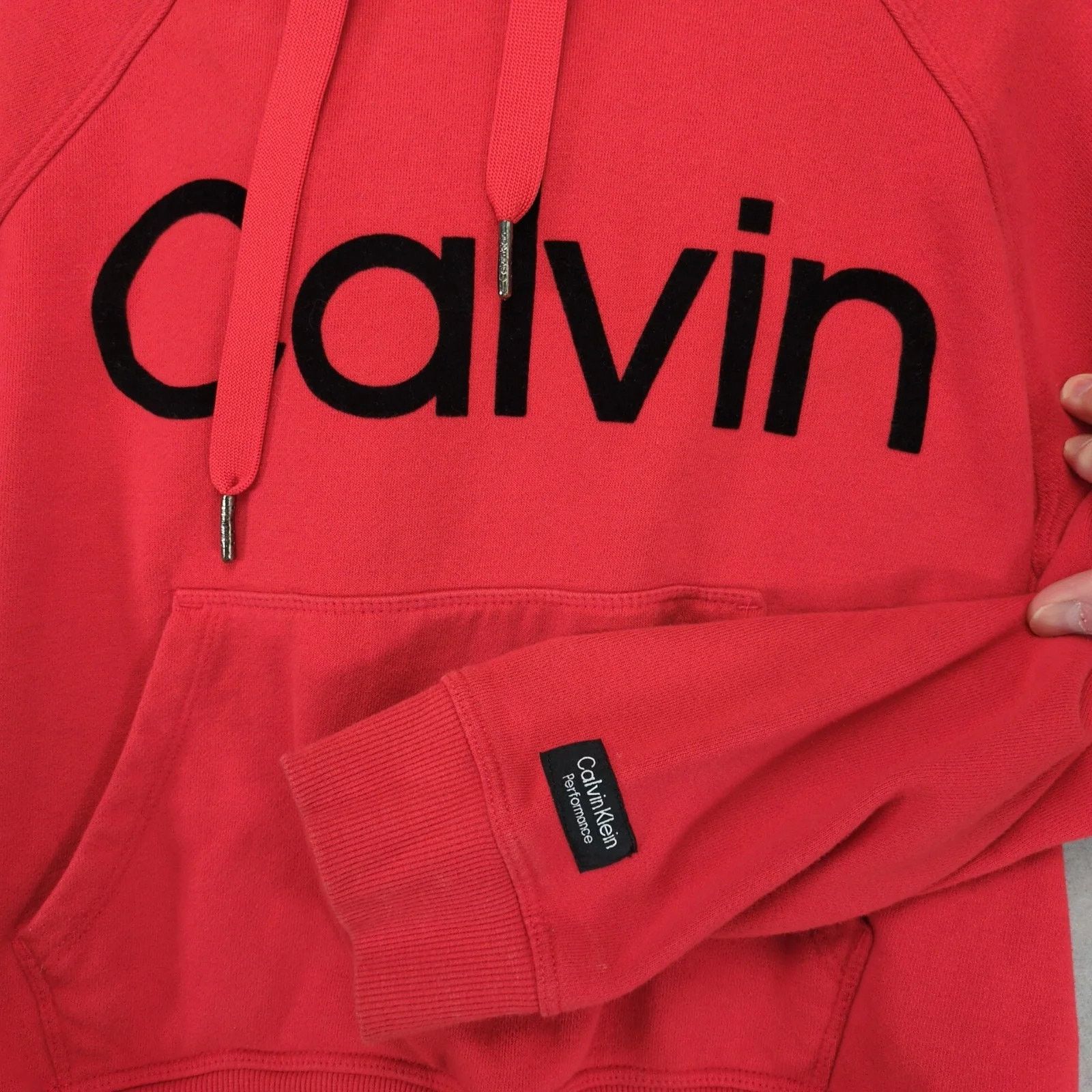 Calvin Klein Calvin Klein Performance Red Pullover Crop Hoodie Sweatshirt Size L / US 10 / IT 46 - 8 Thumbnail