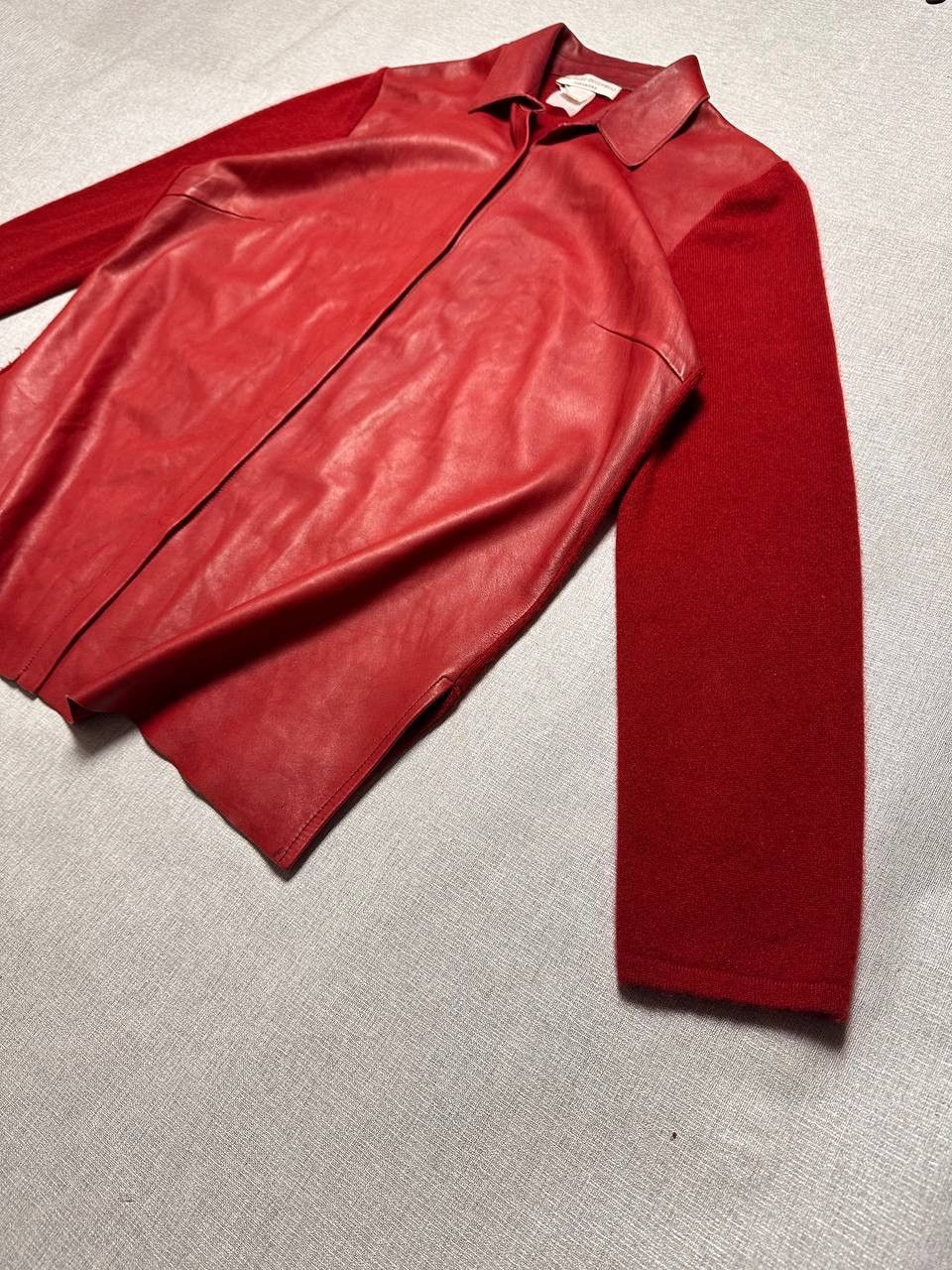 Brunello Cucinelli Brunello Cucinelli Red Leather & Cashmere Overshirt Vintage Size M / US 6-8 / IT 42-44 - 3 Thumbnail