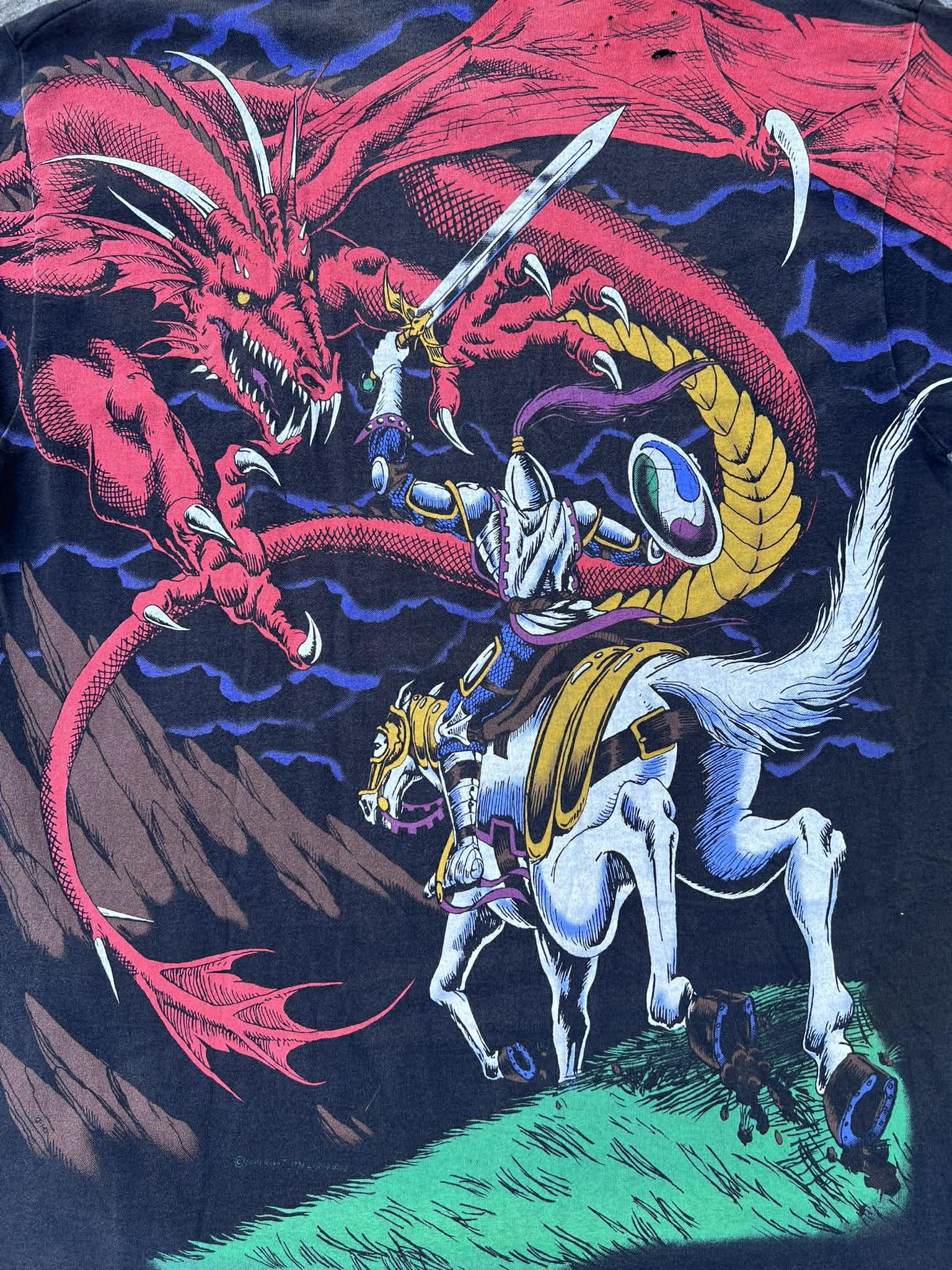 Liquid Blue Vintage 1993 Liquid Blue Dragon vs Knight AOP Tshirt Size US XL / EU 56 / 4 - 4 Thumbnail