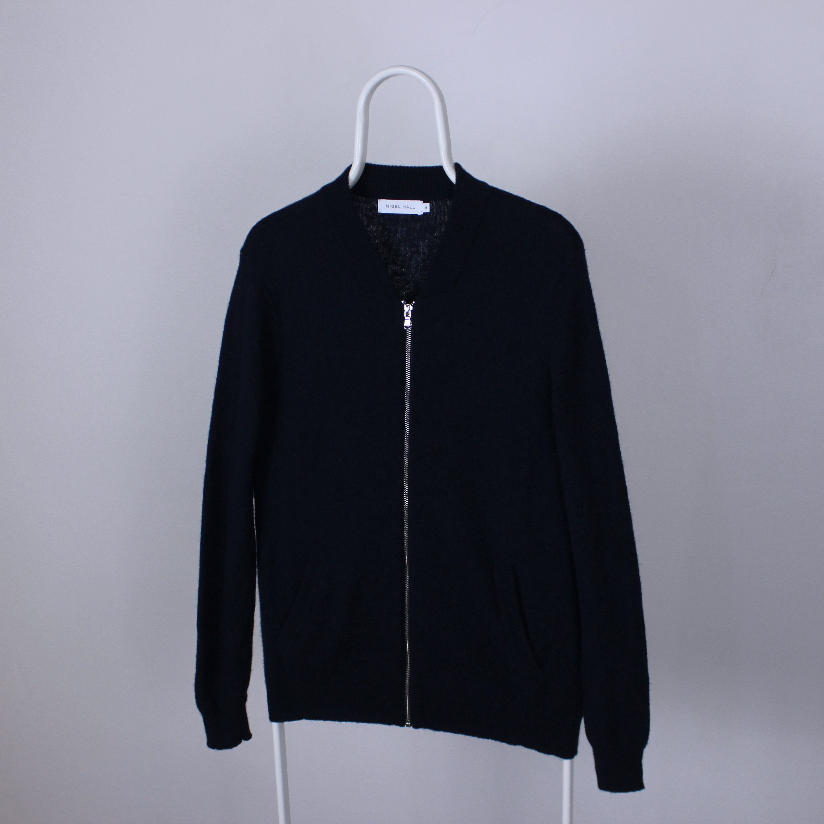 Other Nigel Hall wool sweater full zip navy blue M lambswool Size US M / EU 48-50 / 2 - 7 Thumbnail