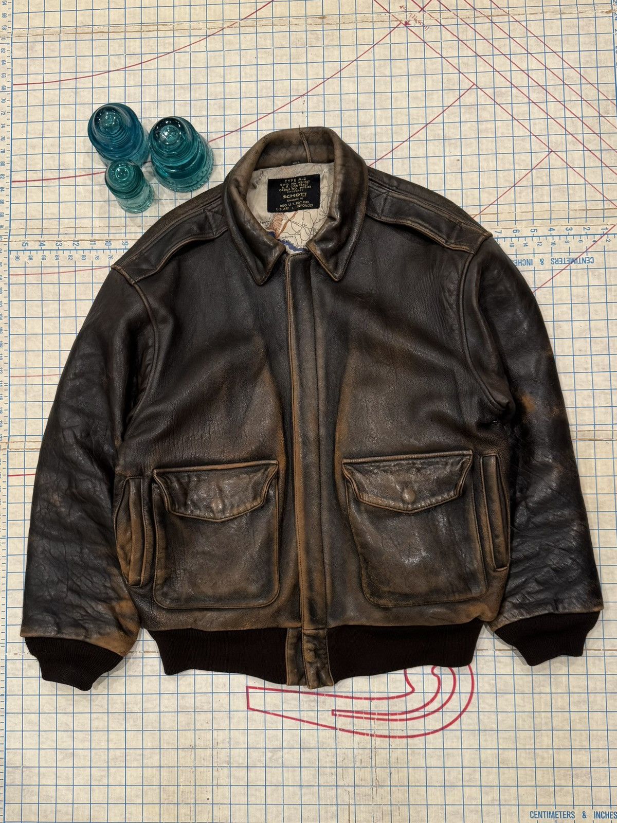 Schott Vintage Schott NYC A-2 Leather Bomber Jacket Mens Size Large Size US L / EU 52-54 / 3 - 1 Thumbnail