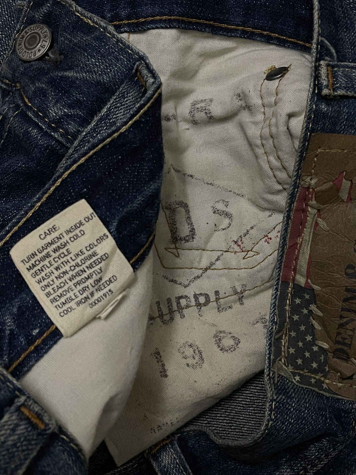 Polo Ralph Lauren VINTAGE POLO RALPH LAUREN SUPPLY DISTRESSED INDIGO DENIM Size US 33 - 18 Thumbnail