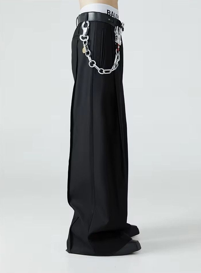 Jean × Vintage Soft Black Pleated Wide Leg Polyester Pant Size US 33 - 4 Thumbnail