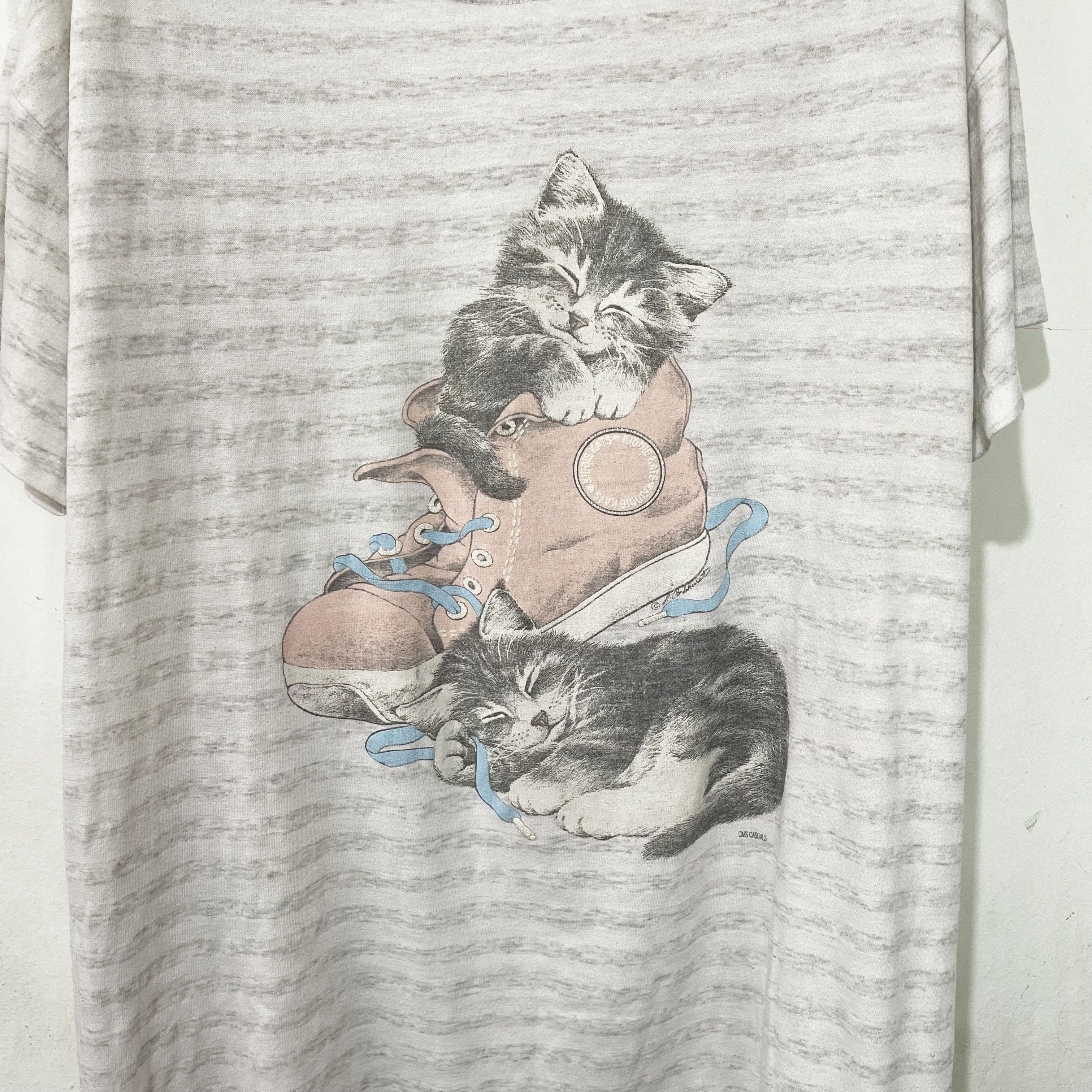Vintage Vintage 90s Cat Striped Shirt Size US XL / EU 56 / 4 - 2 Thumbnail