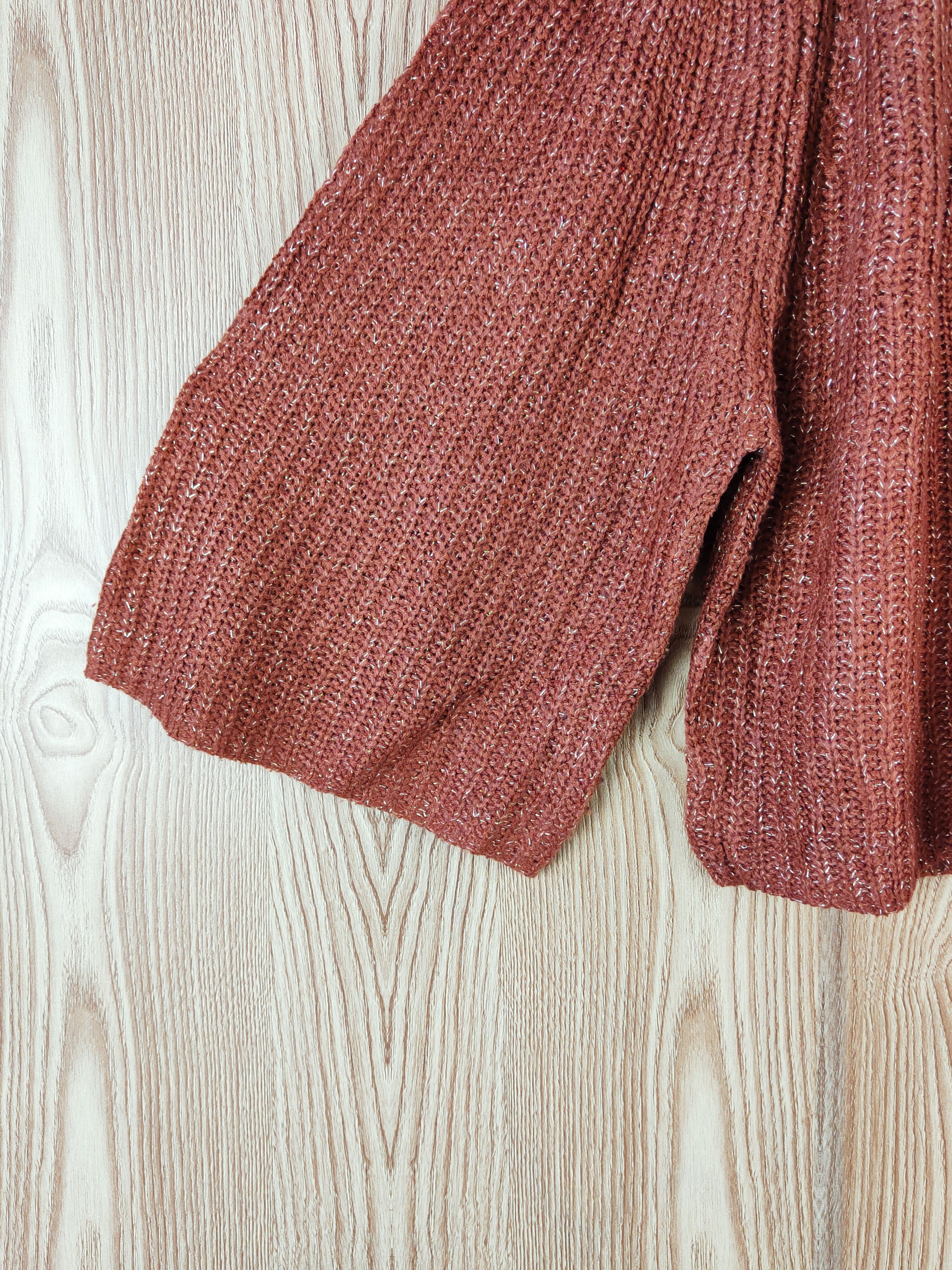Japanese Brand × Vintage Healthy Karen Brown Knitwear Blouses #W552 Size L / US 10 / IT 46 - 4 Thumbnail
