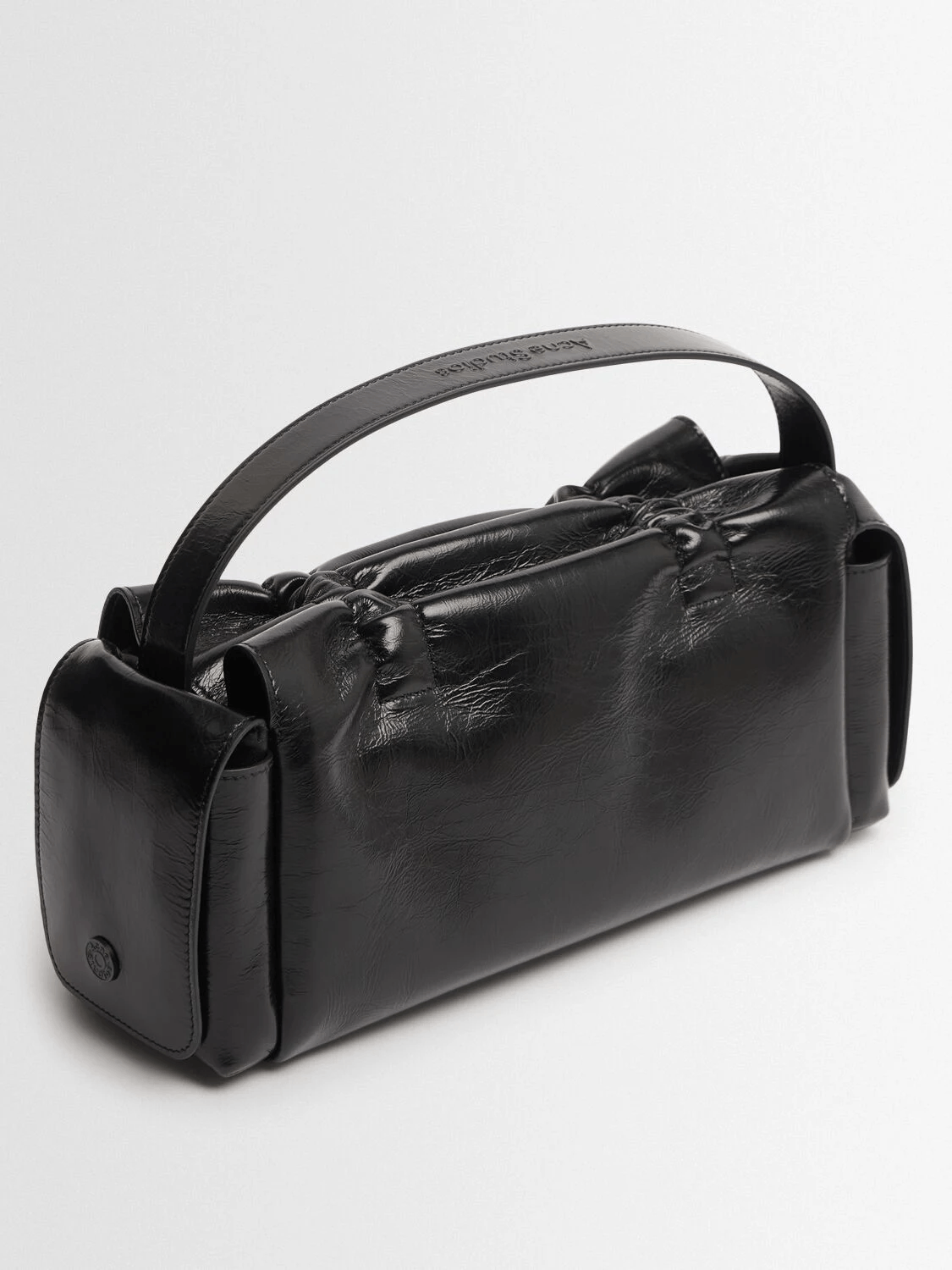Acne Studios ACNE STUDIOS Multipocket Black Leather Top Handle Size ONE SIZE - 3 Thumbnail