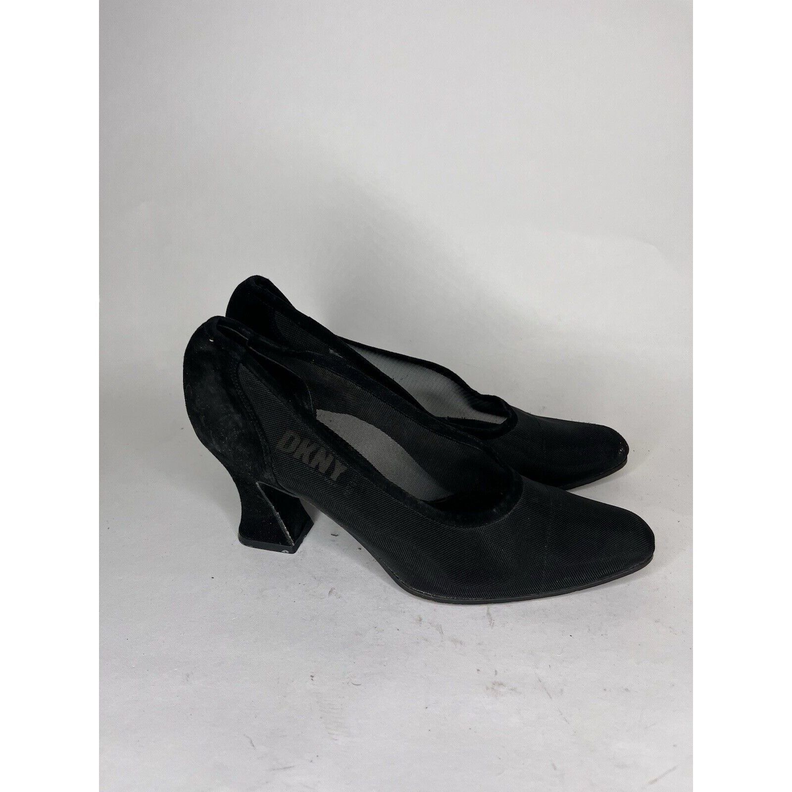 DKNY DKNY Black Textile Mesh Synthetic Dress Kitten Heels Women S Size US 7.5 / IT 37.5 - 12 Thumbnail