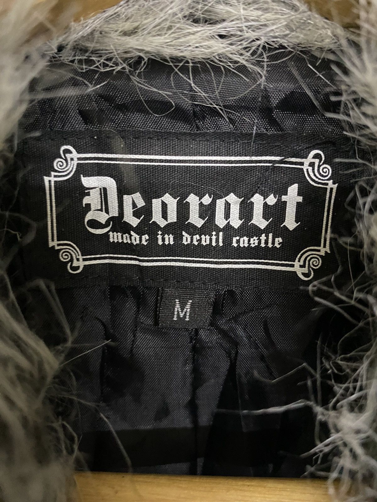 Japanese Brand Black Deorart Gothic Punk Jacket Faux Fur Collar Patches Size US M / EU 48-50 / 2 - 14 Thumbnail