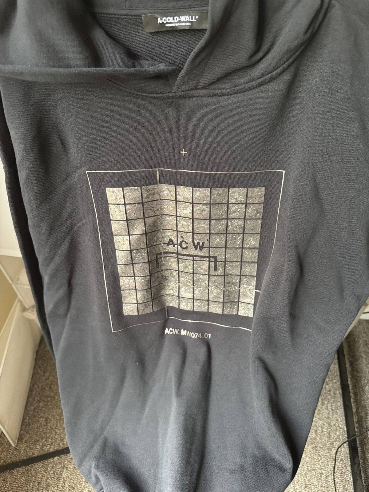 A-COLD-WALL* A-COLD-WALL* Black Foil Grid Hoodie Size US L / EU 52-54 / 3 - 3 Thumbnail