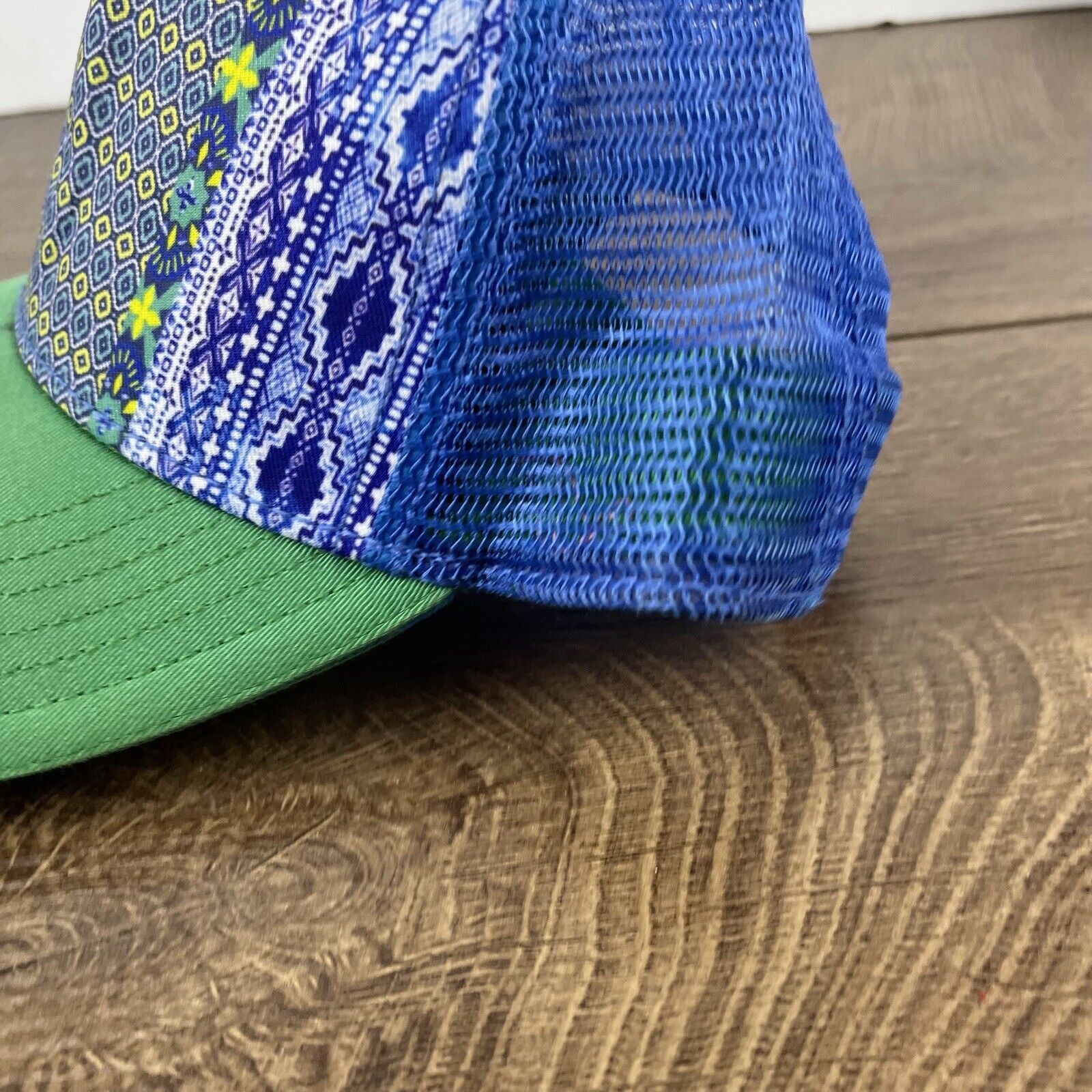 Other Farmer Hat Blue Green Yellow Snapback Hat Blue Adjustable Ha Size ONE SIZE - 8 Thumbnail