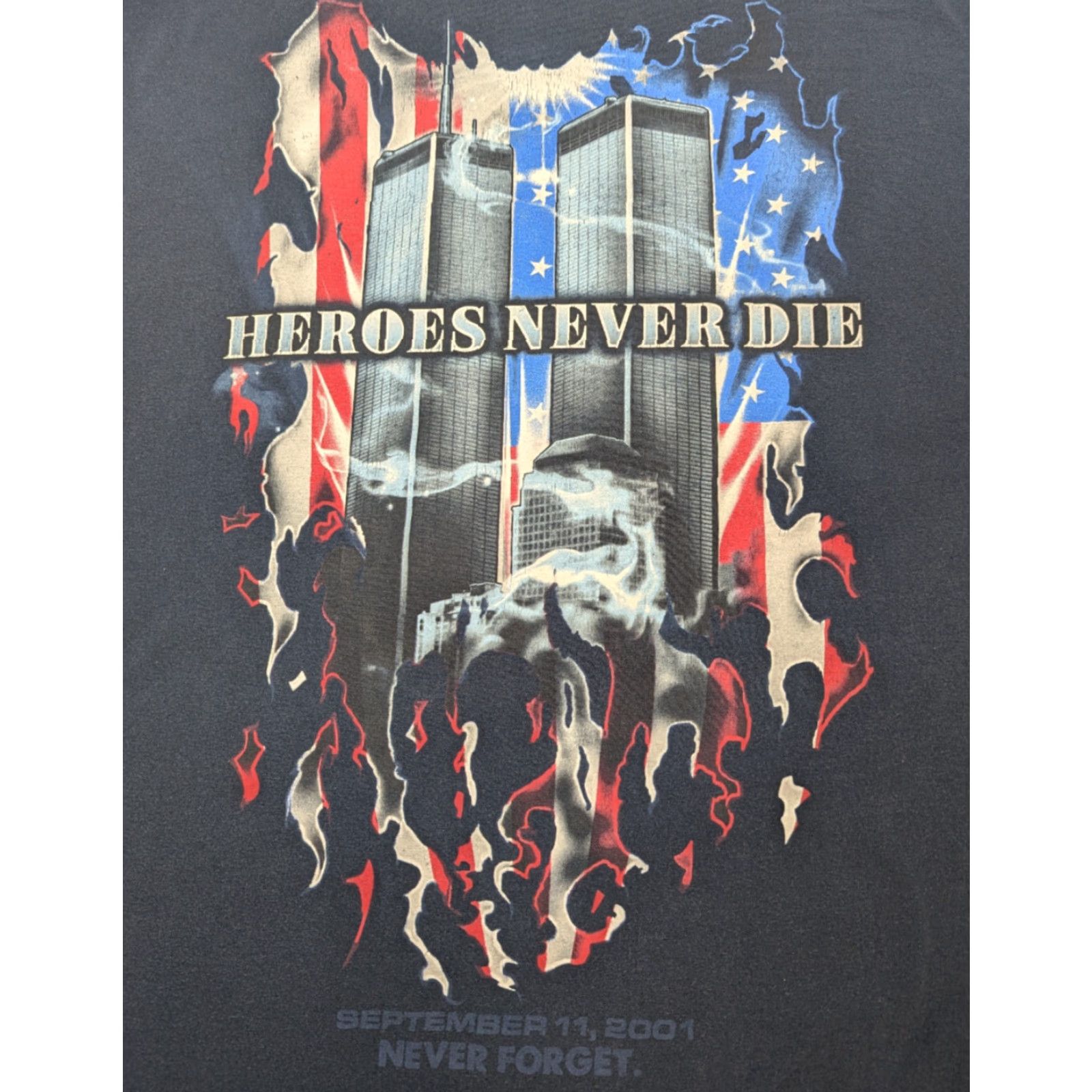 Vintage Sanctioned Violence T-Shirt Mens 3XL Blue Graphic Tee NY FD 911 Twin Towers Y2K Size US XXL / EU 58 / 5 - 2 Thumbnail