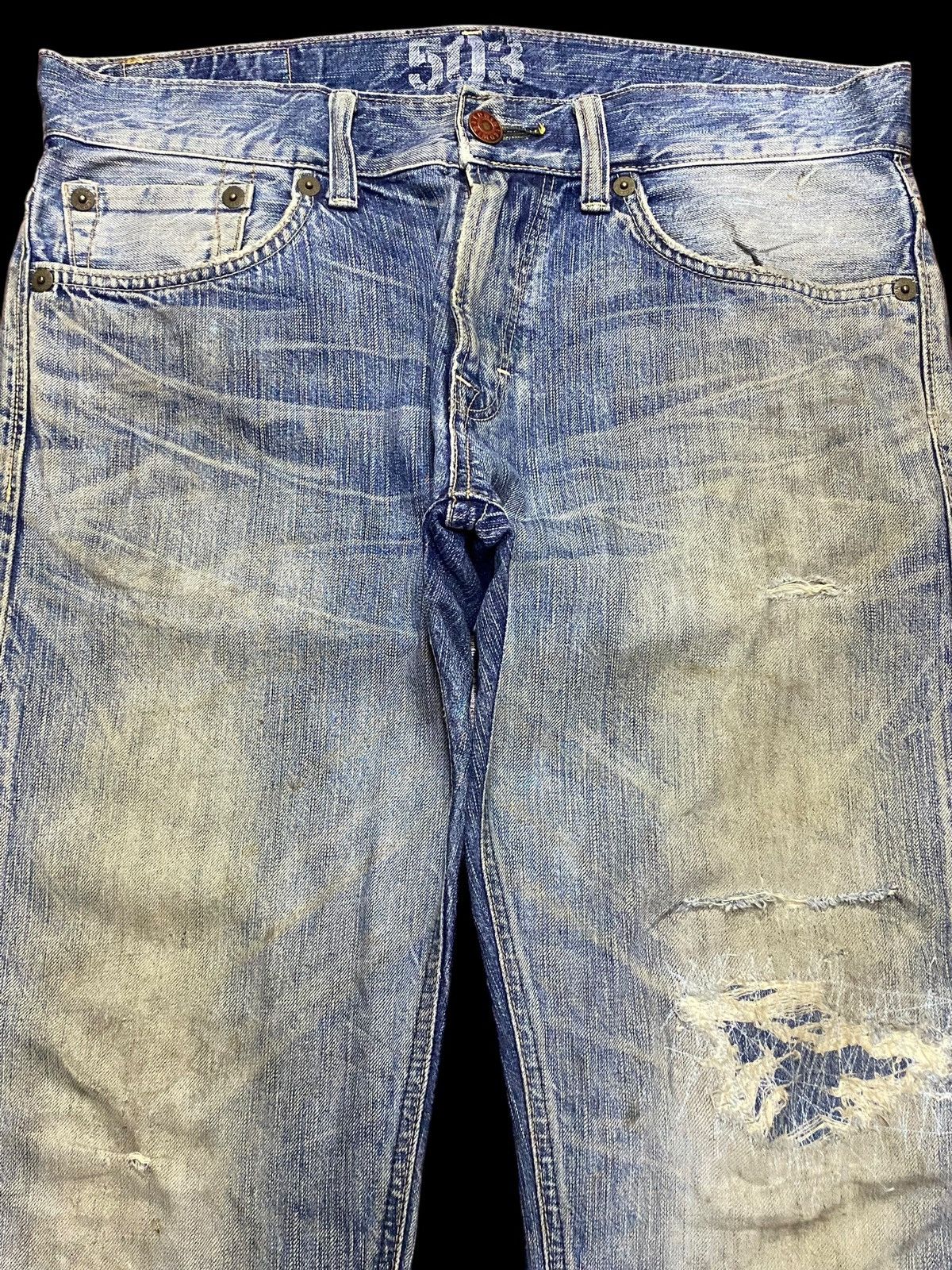 Edwin Vintage Edwin 503 Grunge Distressed Loose Jeans Size US 36 / EU 52 - 3 Thumbnail