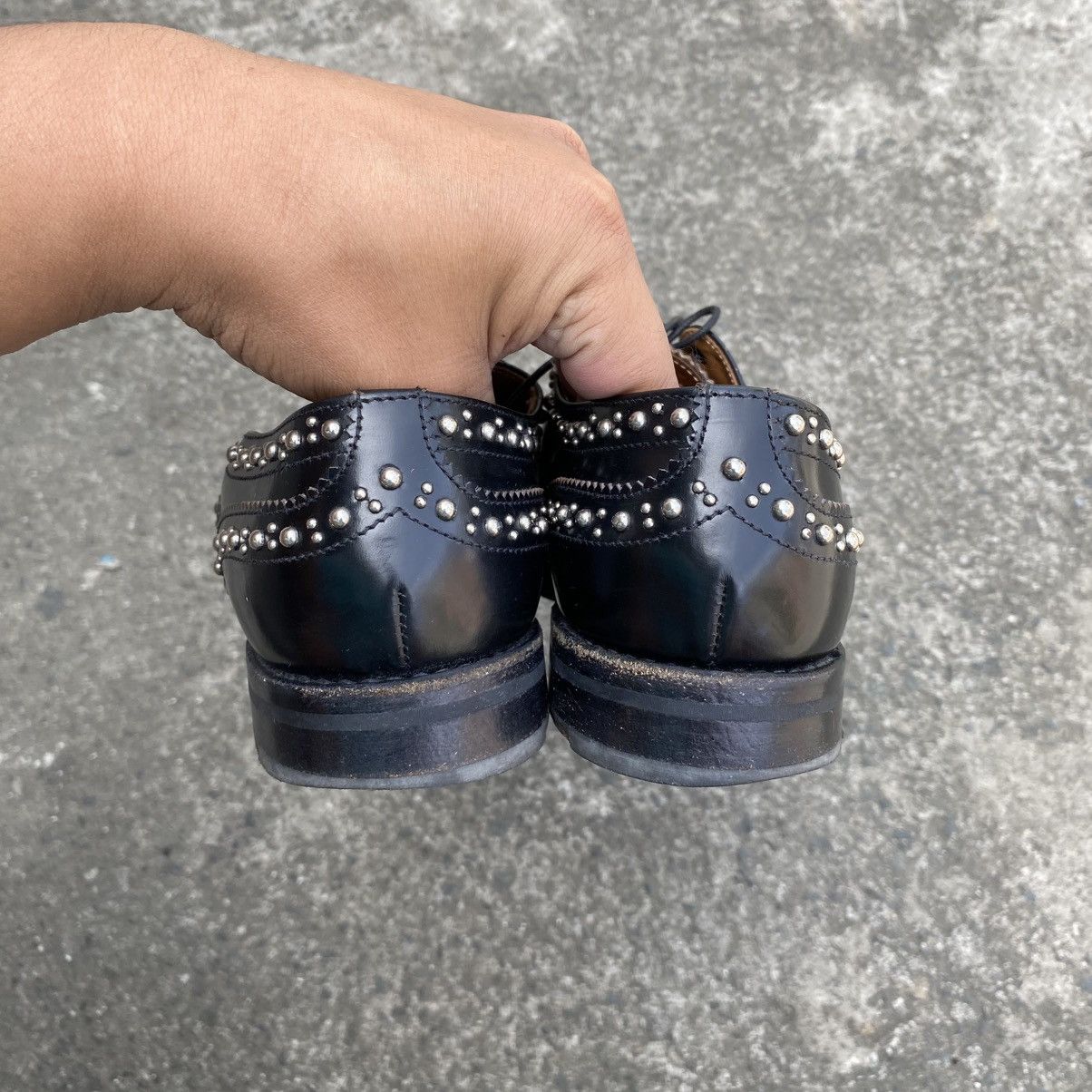 Church's Church’s Burwood Met Studded Glossed-Leather Brogues Size US 6 / EU 39 - 6 Thumbnail