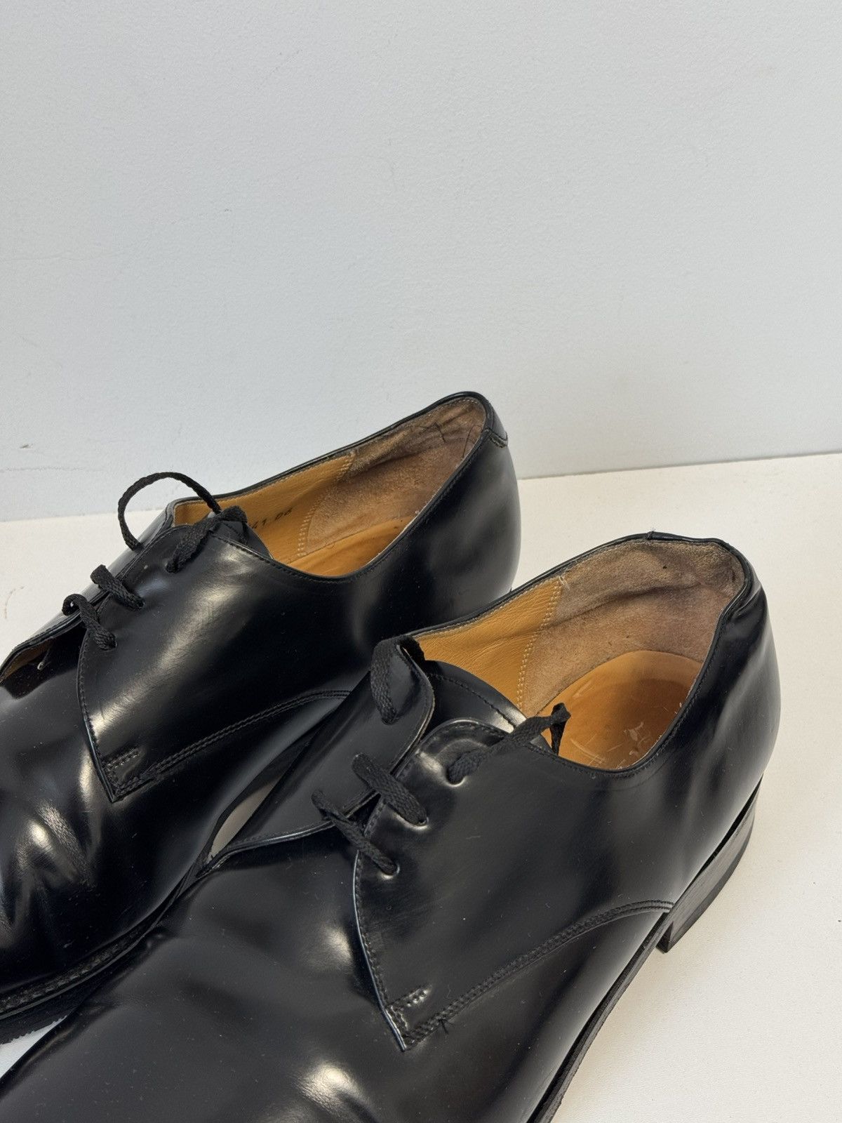 Barker Barker England Black Leather Derby Dress Shoes Size 11.5 Size US 11.5 / EU 44-45 - 3 Thumbnail