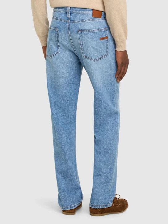 Z Zegna o1lsvrm0525 House 5-Pocket Cotton Jeans in Light Blue Size US 32 / EU 48 - 4 Thumbnail
